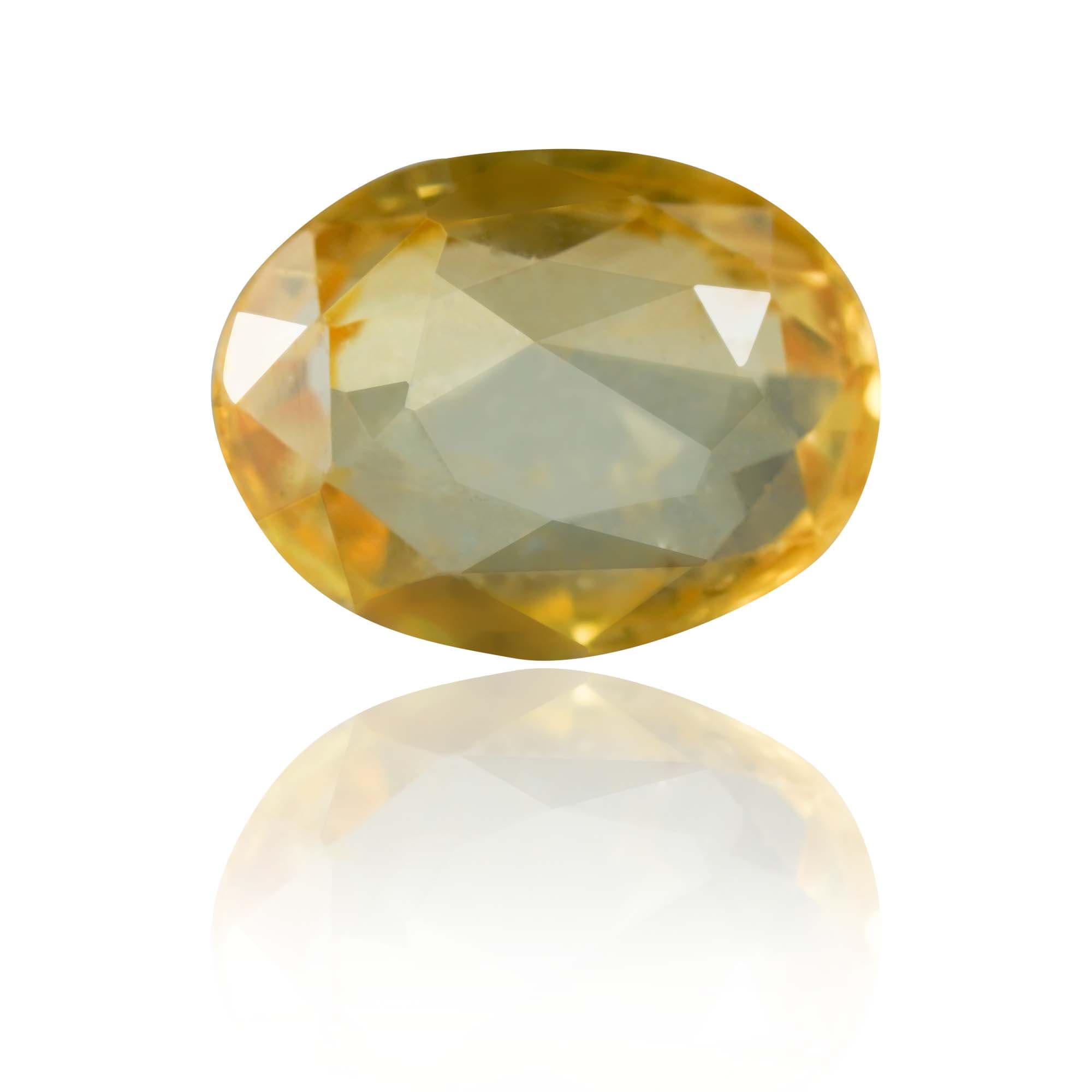 Natural Yellow Sapphire (Pukhraj) 1.24 Ct, Oval, Ceylon – IGTL Certified – front view
