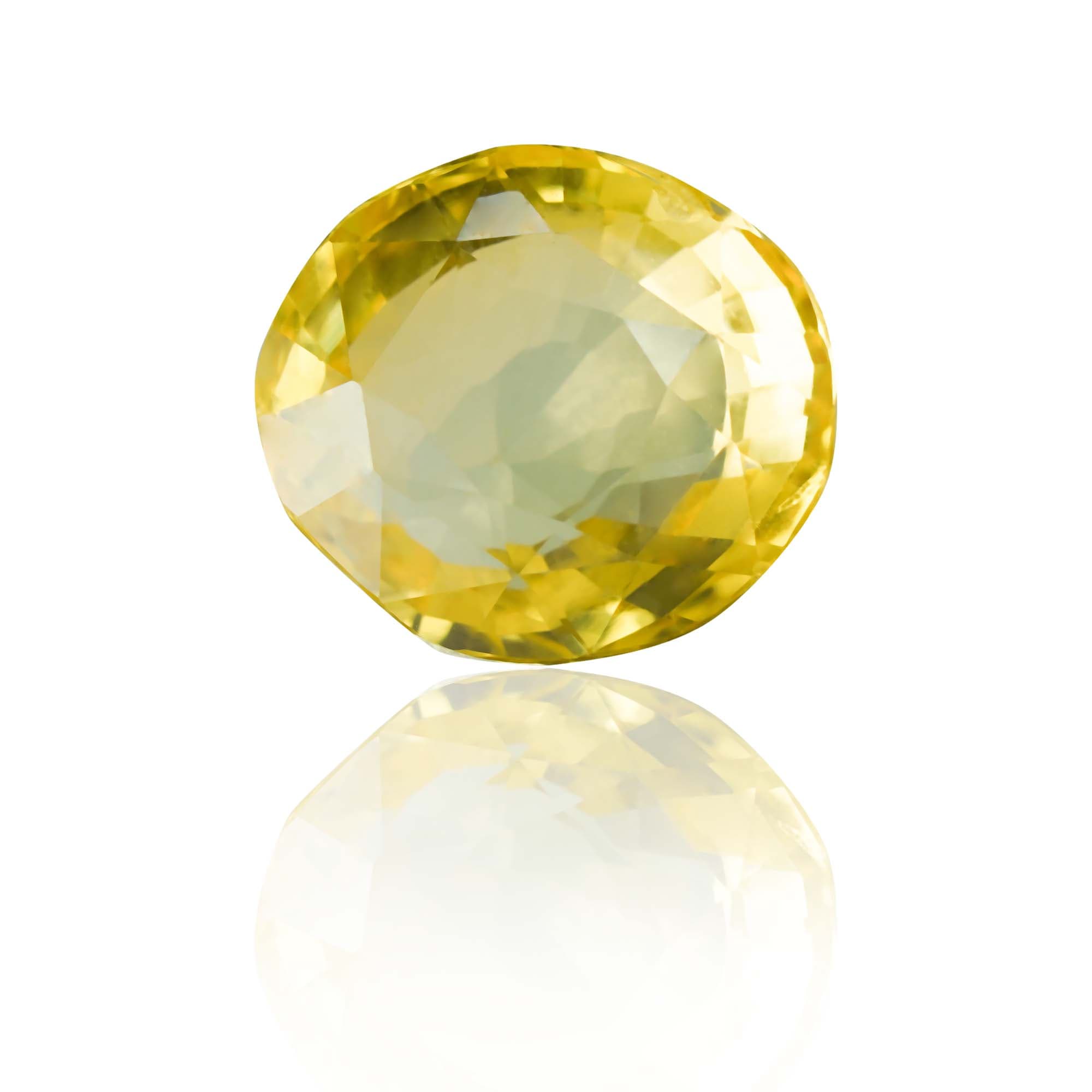 Natural Unheated Yellow Sapphire (Pukhraj) 3.05 Ct, Oval, Ceylon – IGTL Certified – front view