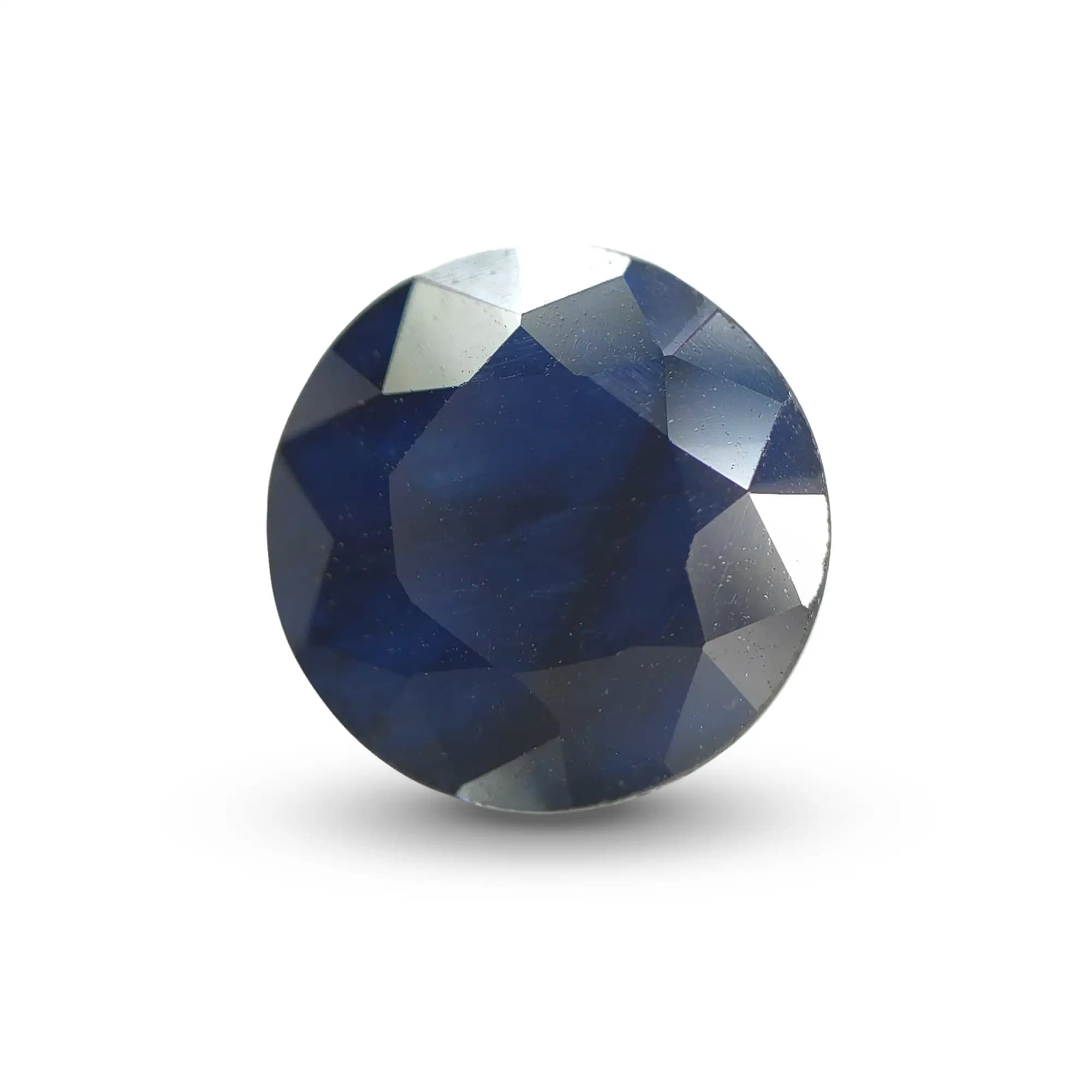 Natural Blue Sapphire (Neelam) 2.67 Ct, Round, Thailand – Beryllium-diffused, IGTL Certified – front view