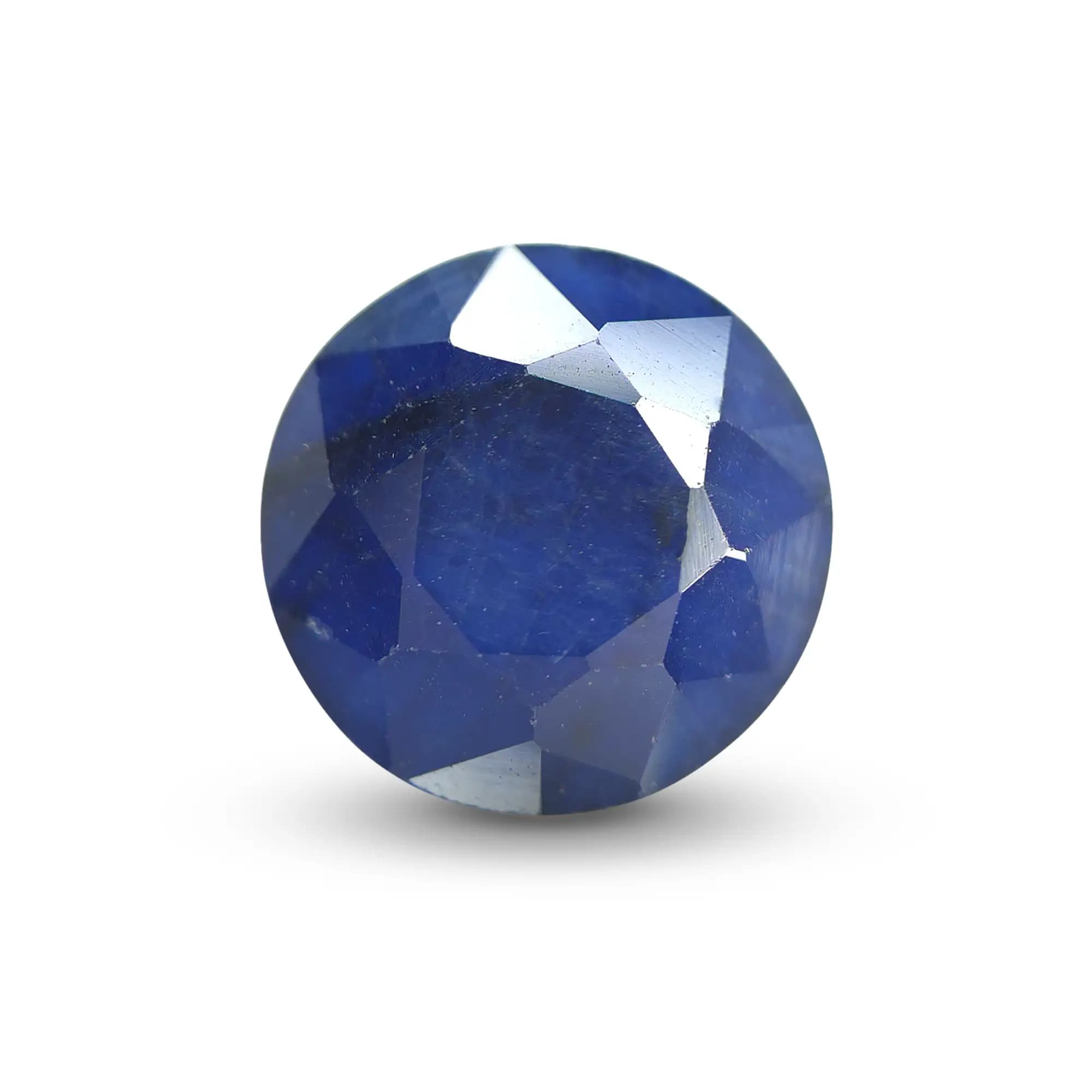 Natural Blue Sapphire (Neelam) 2.76 Ct, Round, Thailand – Beryllium-diffused, IGTL Certified – front view