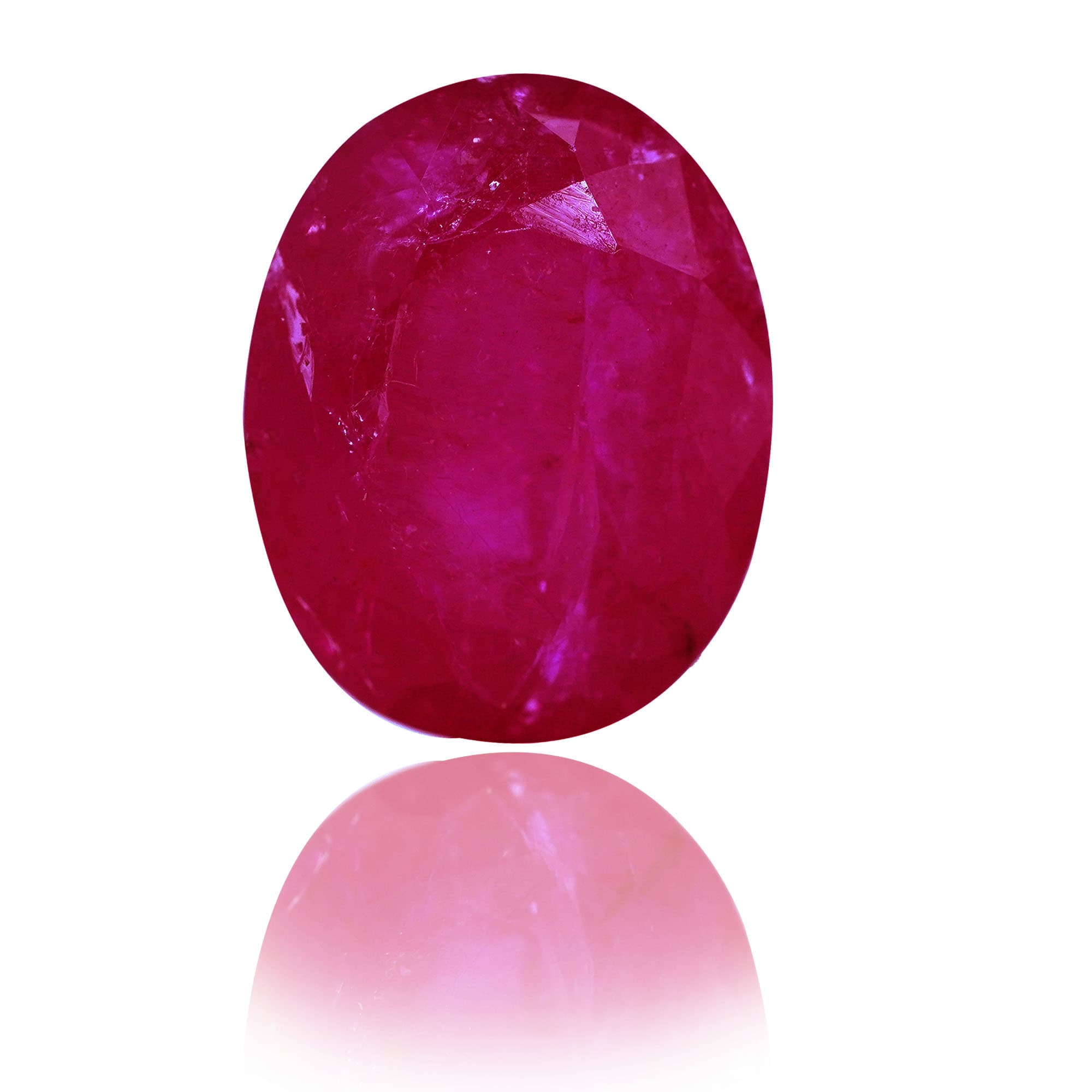 Natural Ruby (Manik) 2.4 Ct, Oval, Burma (Lot BUHR202) – IGTL Certified – front view