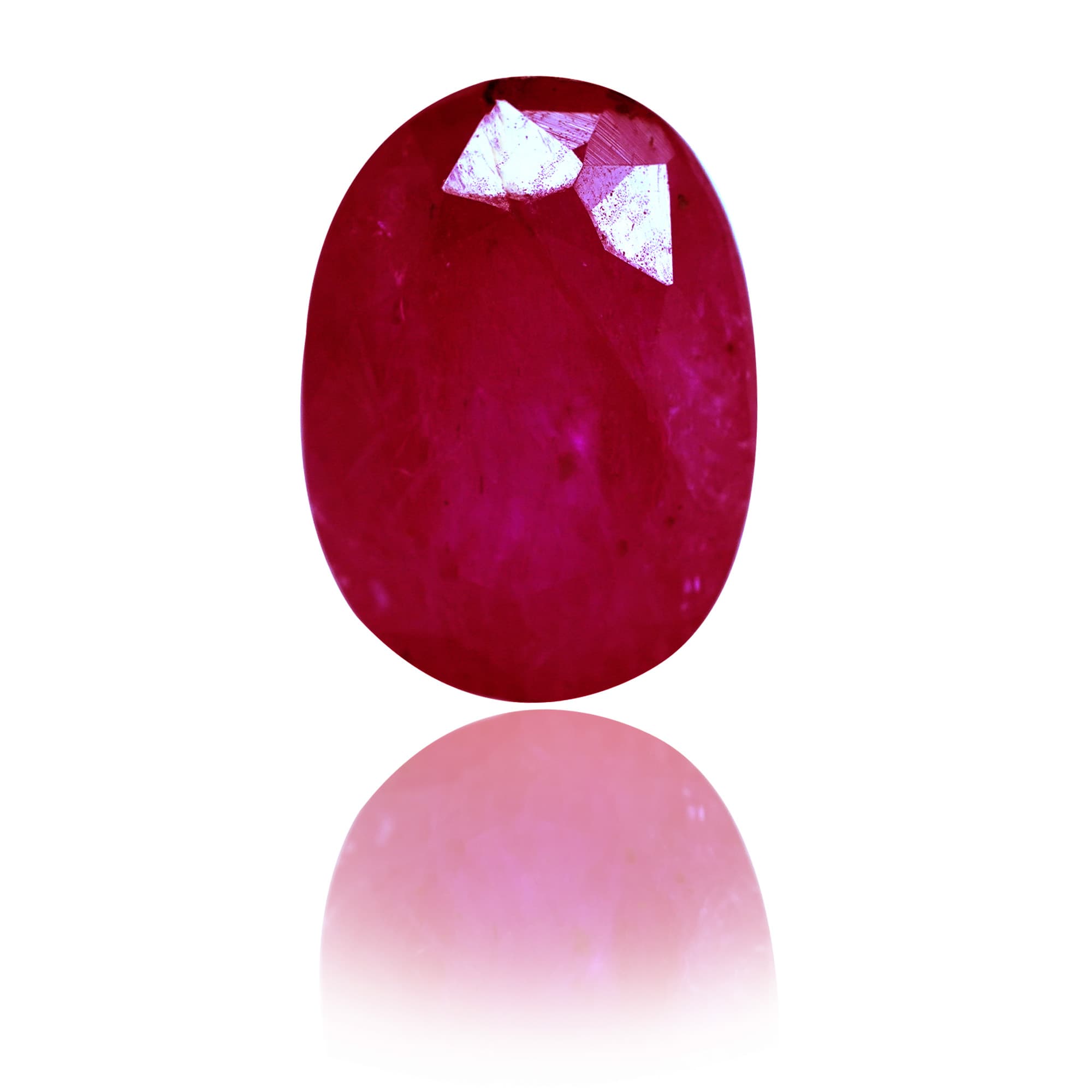 Natural Ruby (Manik) 2.84 Ct, Oval, Burma – IGTL Certified – front view
