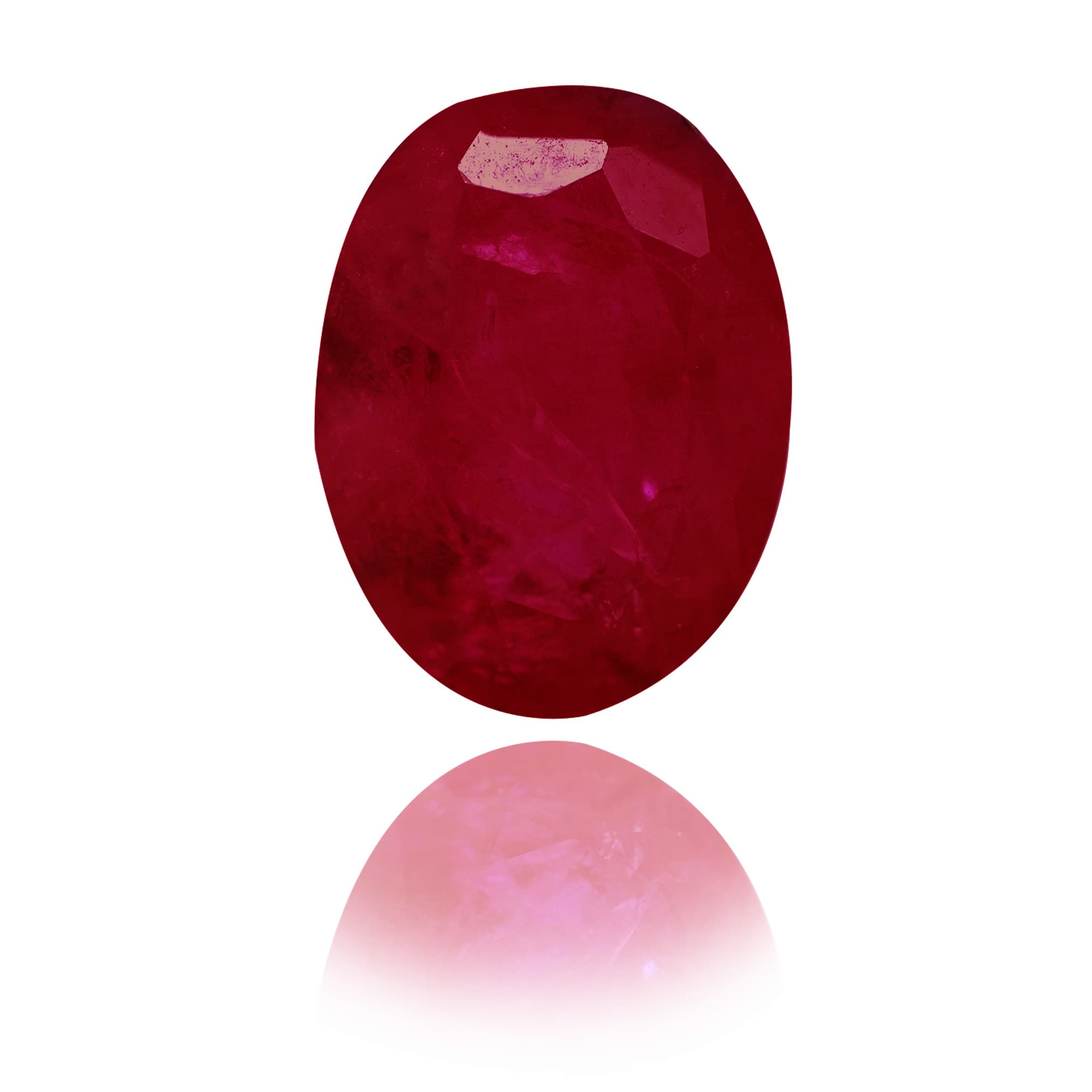 Natural Ruby (Manik) 1.86 Ct, Oval, Burma – IGTL Certified – front view