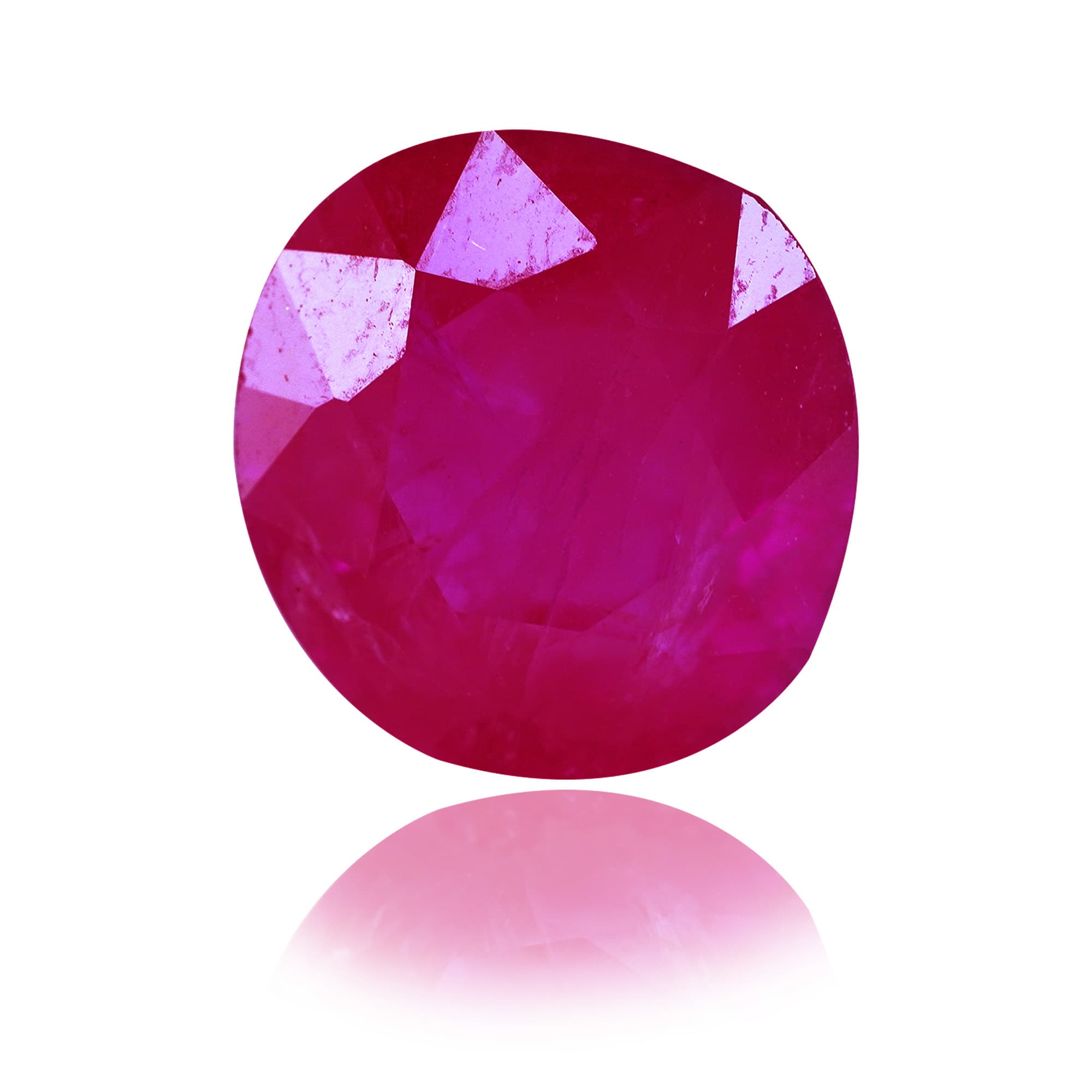 Natural Unheated Ruby (Manik) 2.65 Ct, Cushion, Burma – IGTL Certified – front view