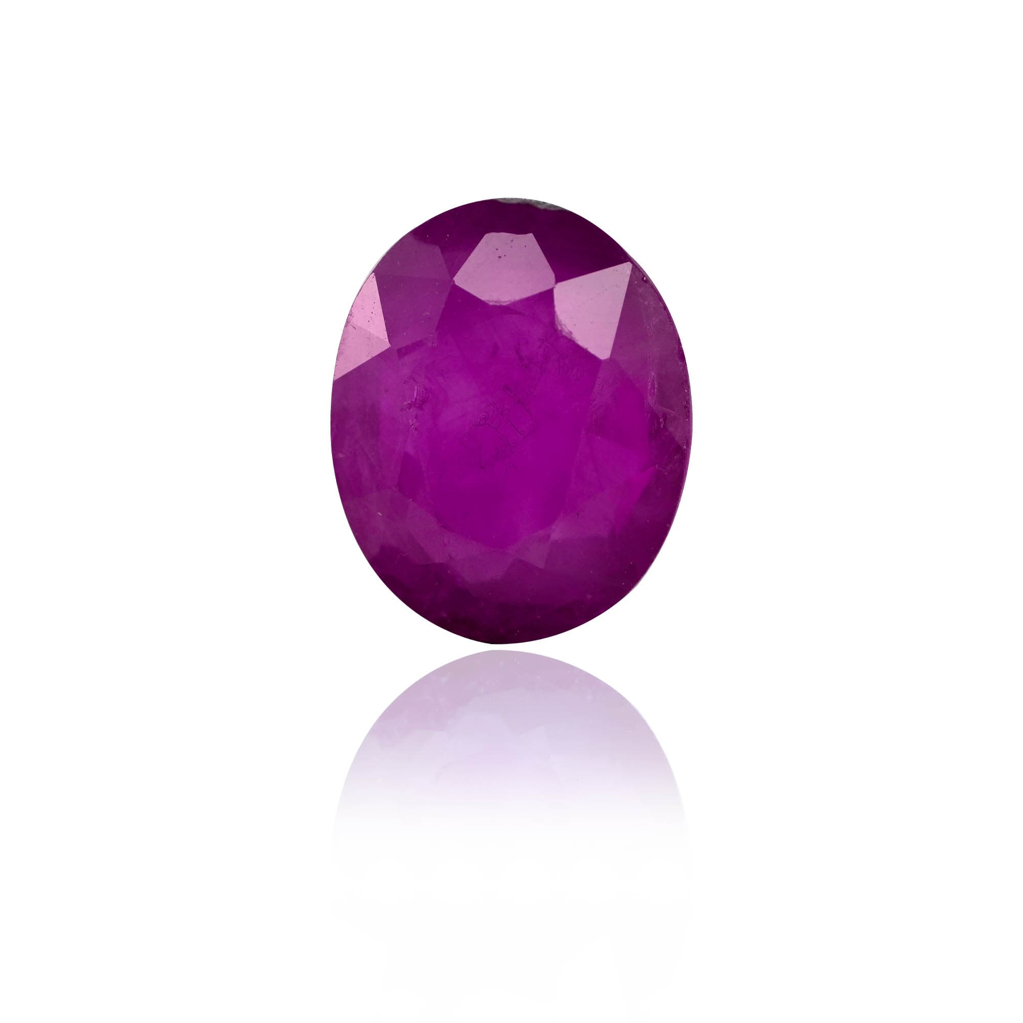 Natural Ruby (Manik) 2.63 Ct, Oval, Burma – IGTL Certified – front view
