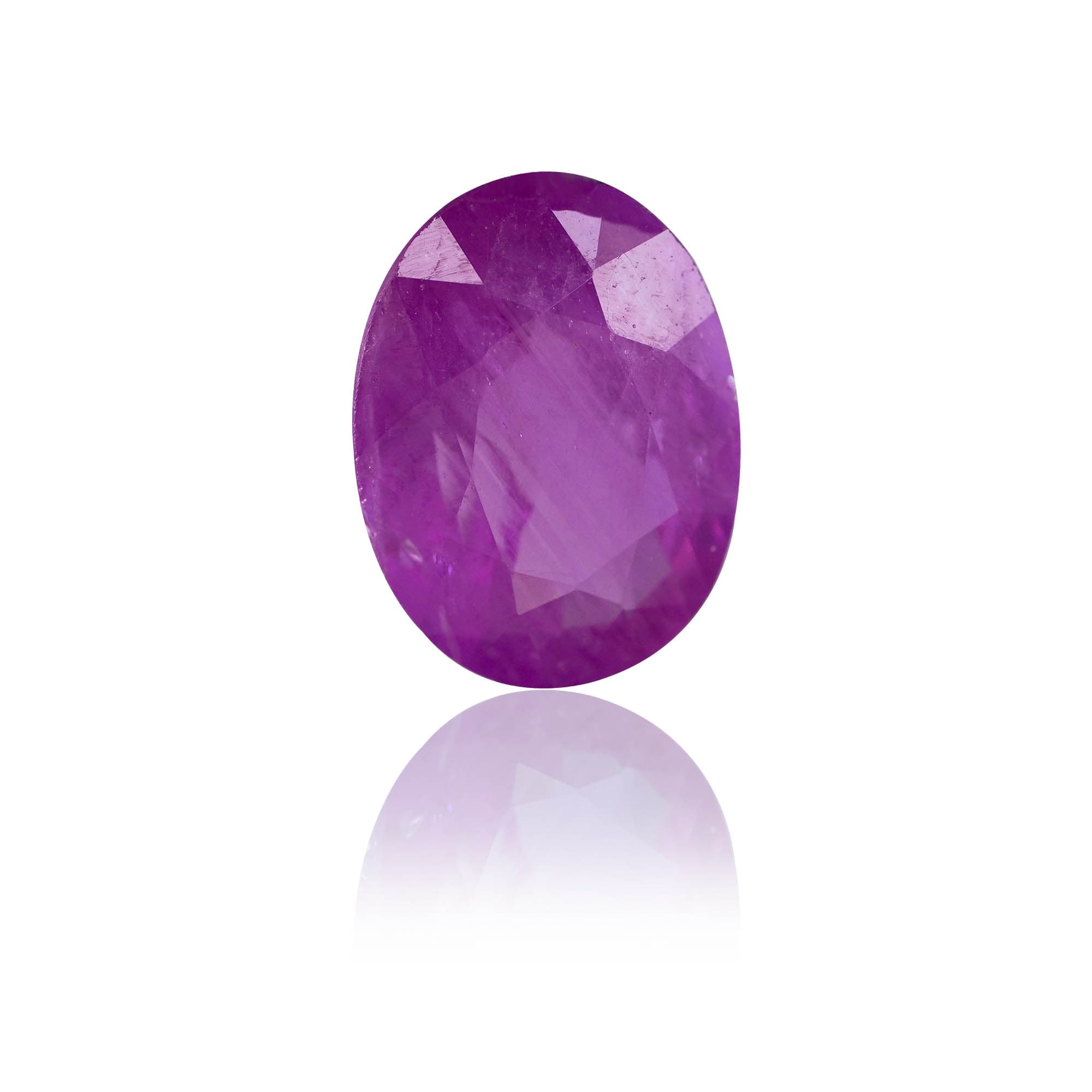Natural Ruby (Manik) 2.14 Ct, Oval, Burma – IGTL Certified – front view