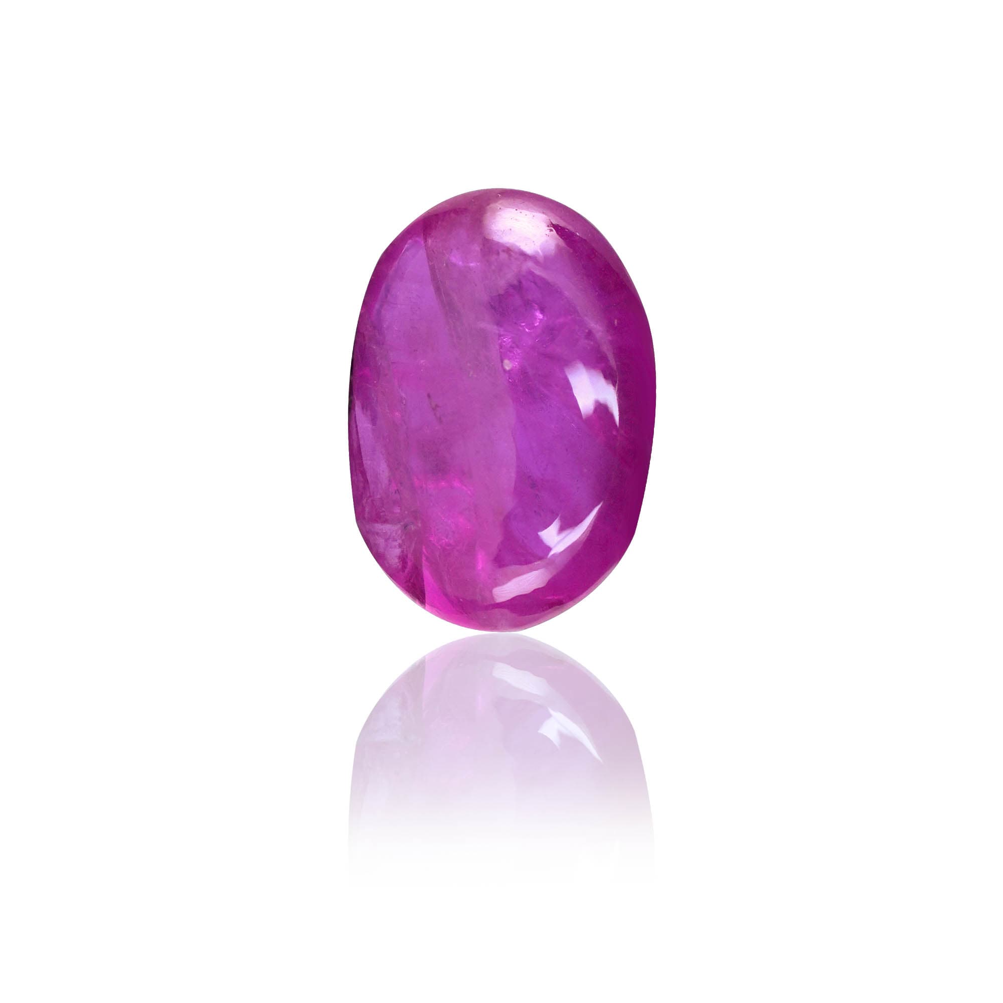 Natural Ruby (Manik) 1.2 Ct, Oval Cabochon, Burma – IGTL Certified – front view