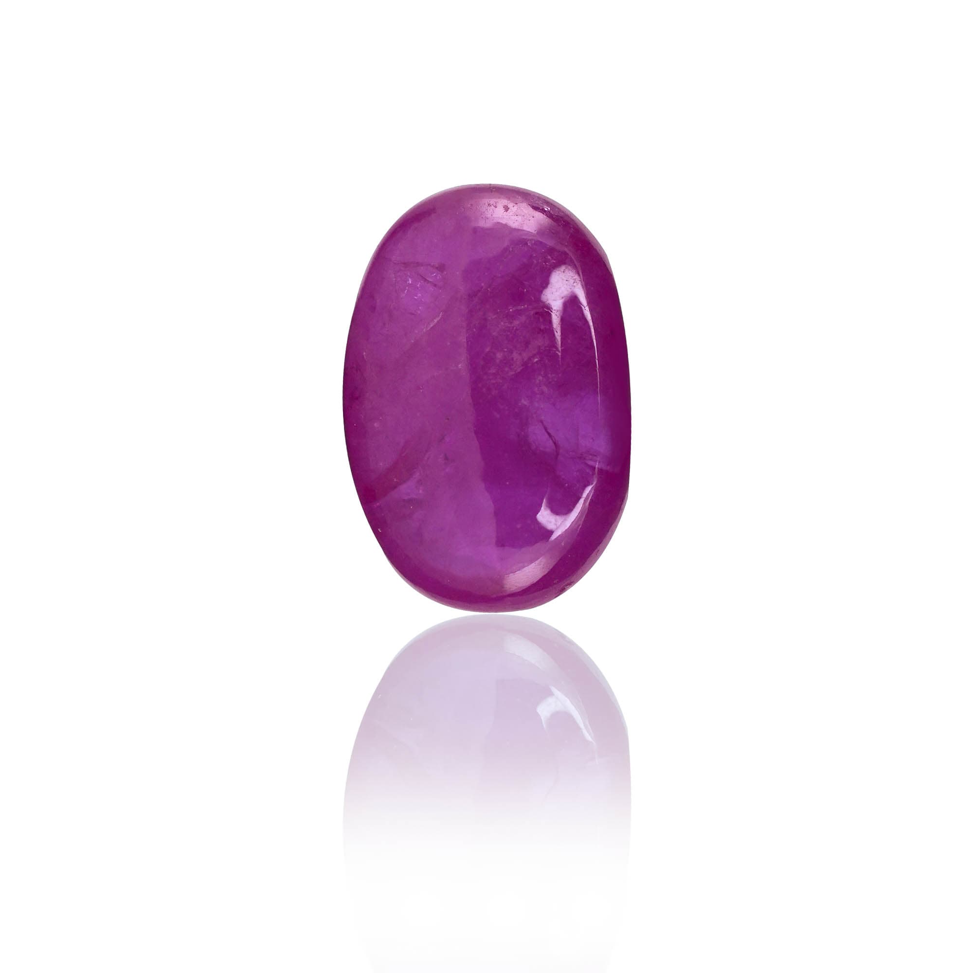 Natural Ruby (Manik) 1.5 Ct, Oval Cabochon, Burma – IGTL Certified – front view
