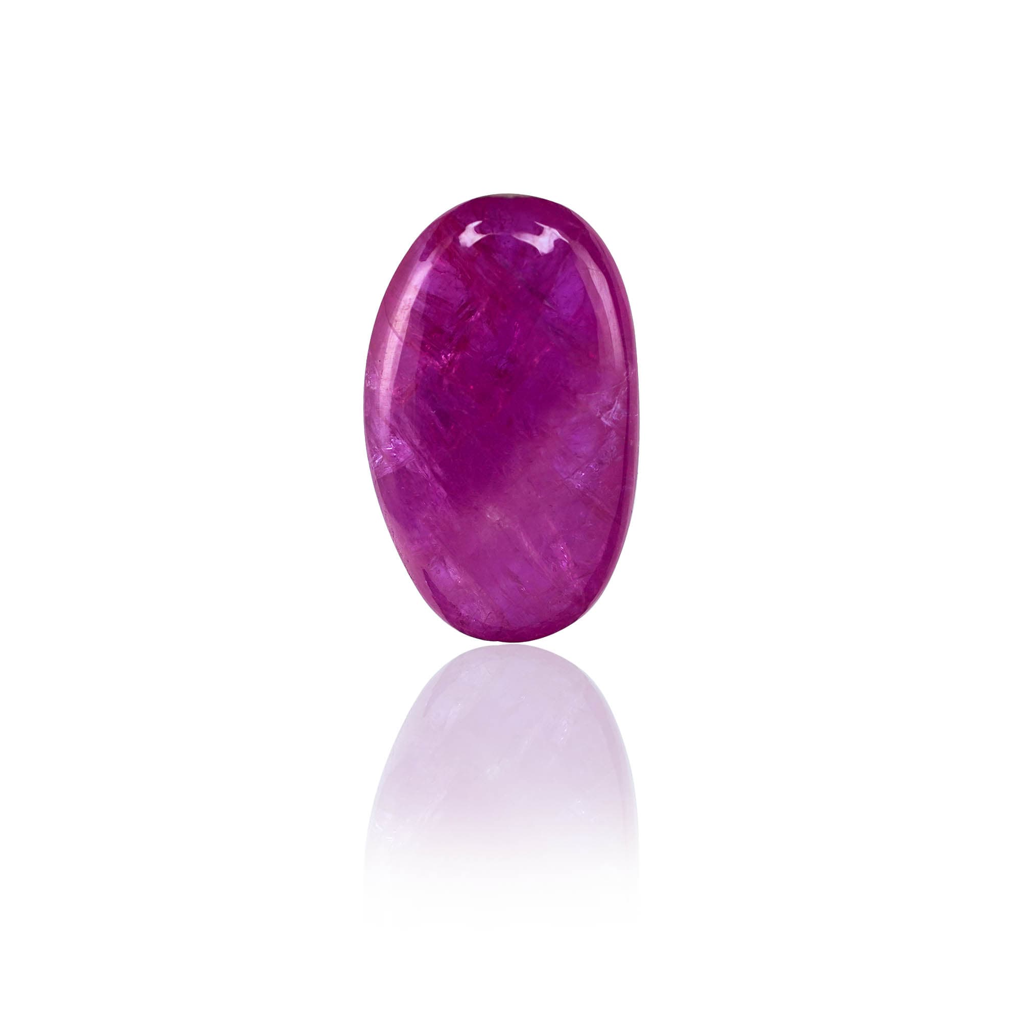 Natural Ruby (Manik) 3.97 Ct, Oval Cabochon, Burma – IGTL Certified – front view