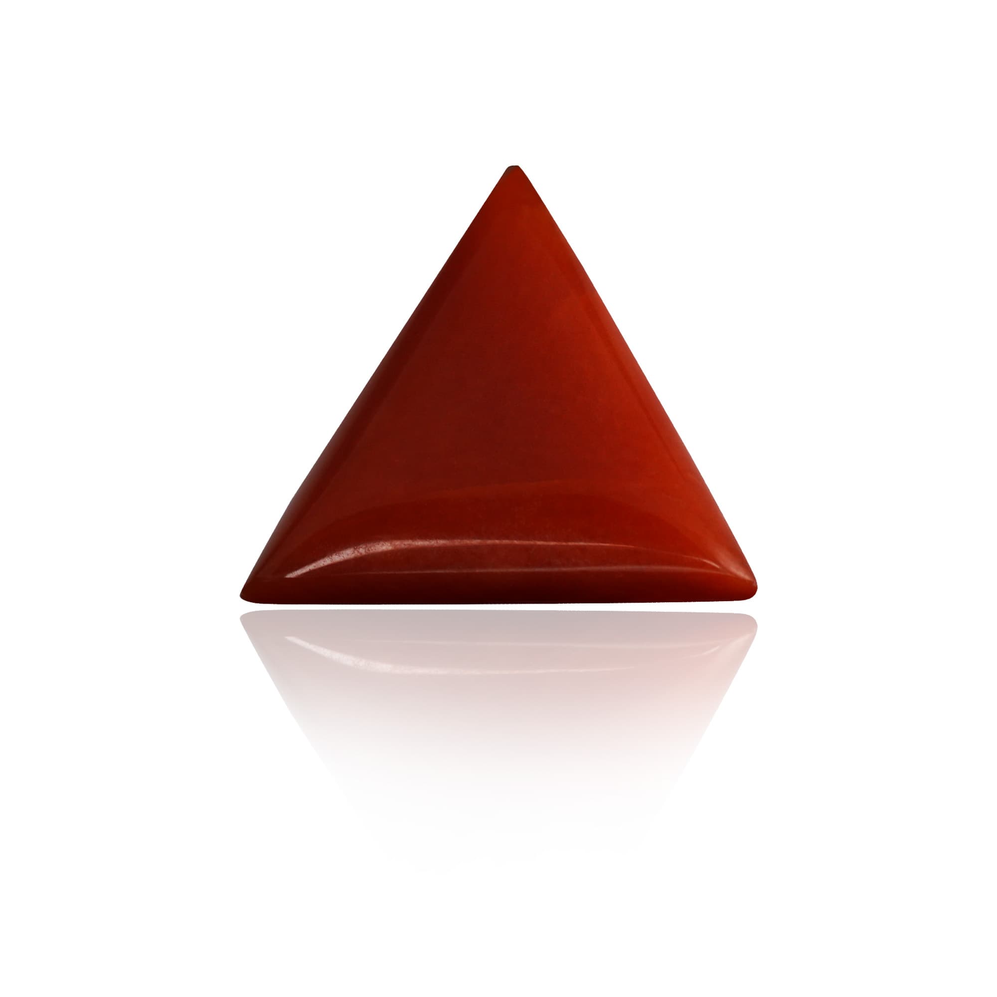 Natural Red Coral (Moonga) 2.59 Ct, Triangle, Italian – IGTL Certified – front view