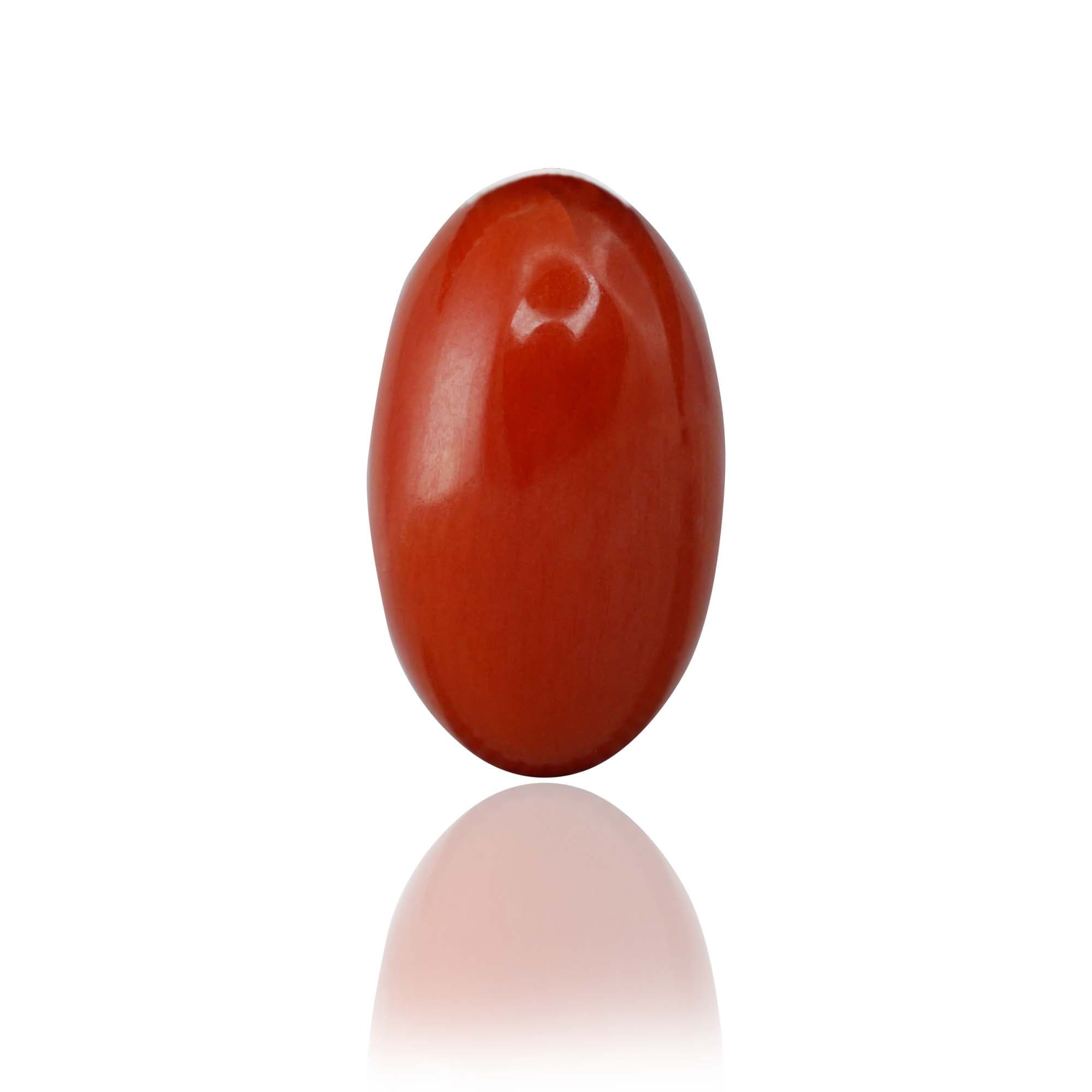 Natural Red Coral (Moonga) 2.79 Ct, Oval, Italian – IGTL Certified – front view
