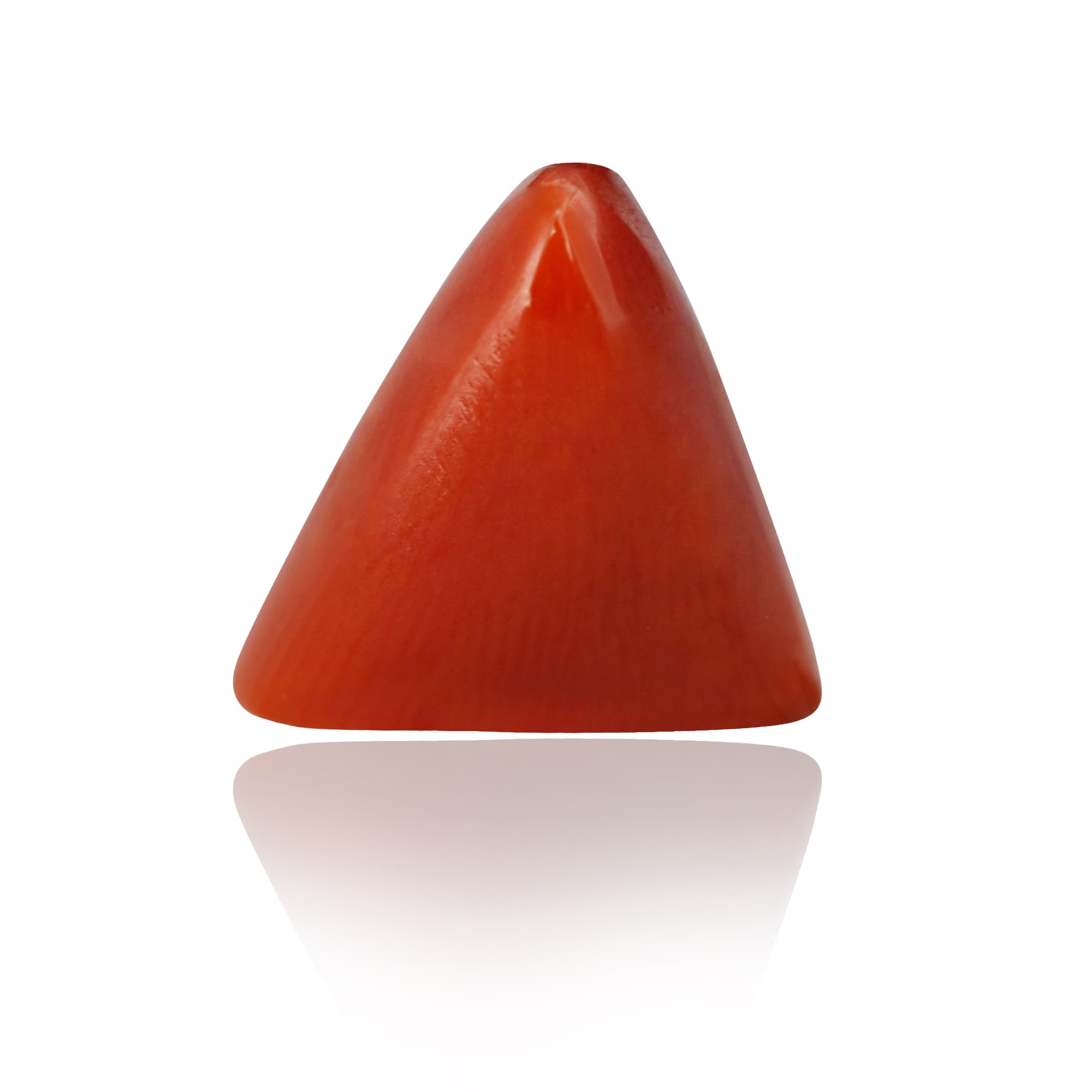 Natural Red Coral (Moonga) 2.91 Ct, Triangle, Italian – IGTL Certified – front view