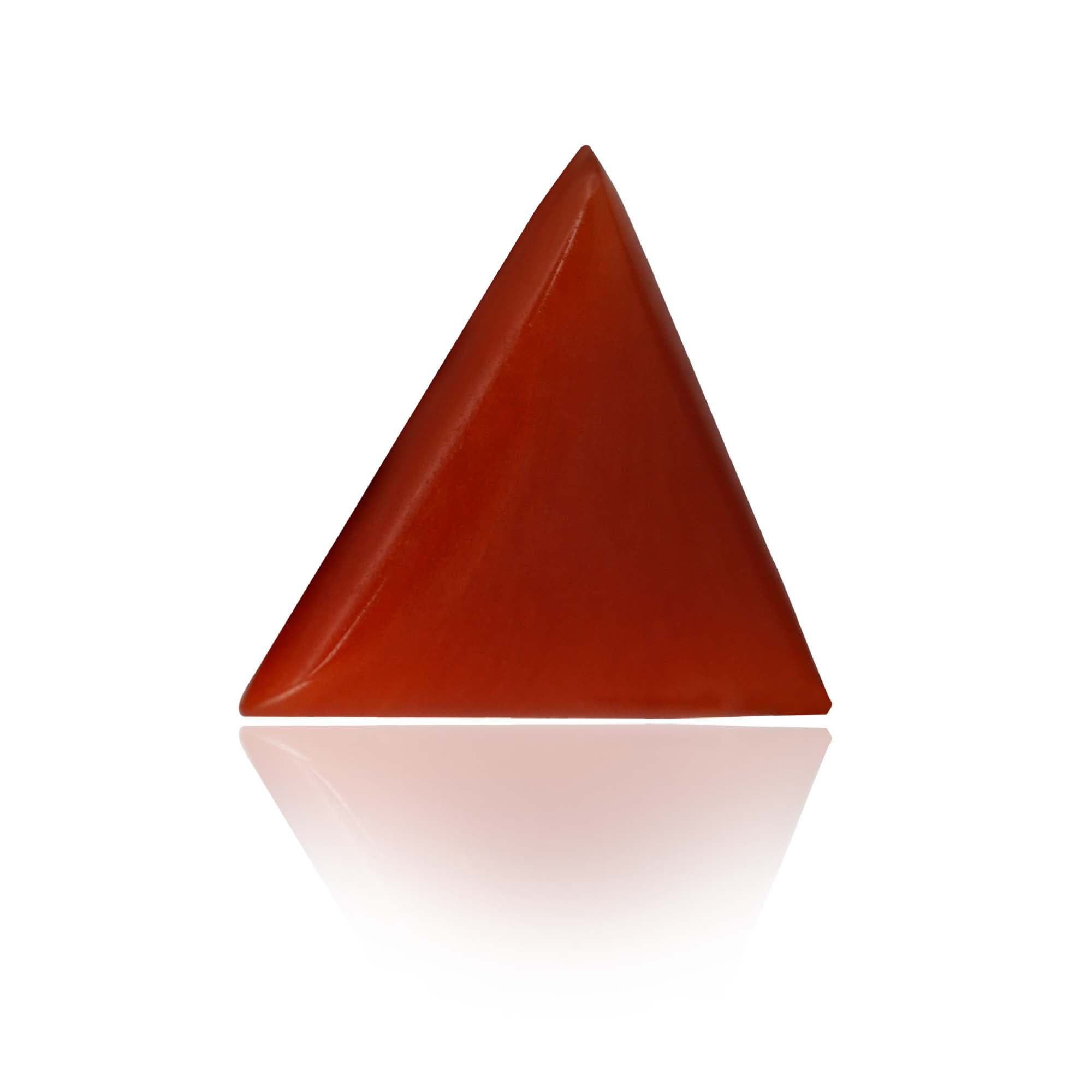Natural Red Coral (Moonga) 2.45 Ct, Triangle, Italian – IGTL Certified – front view