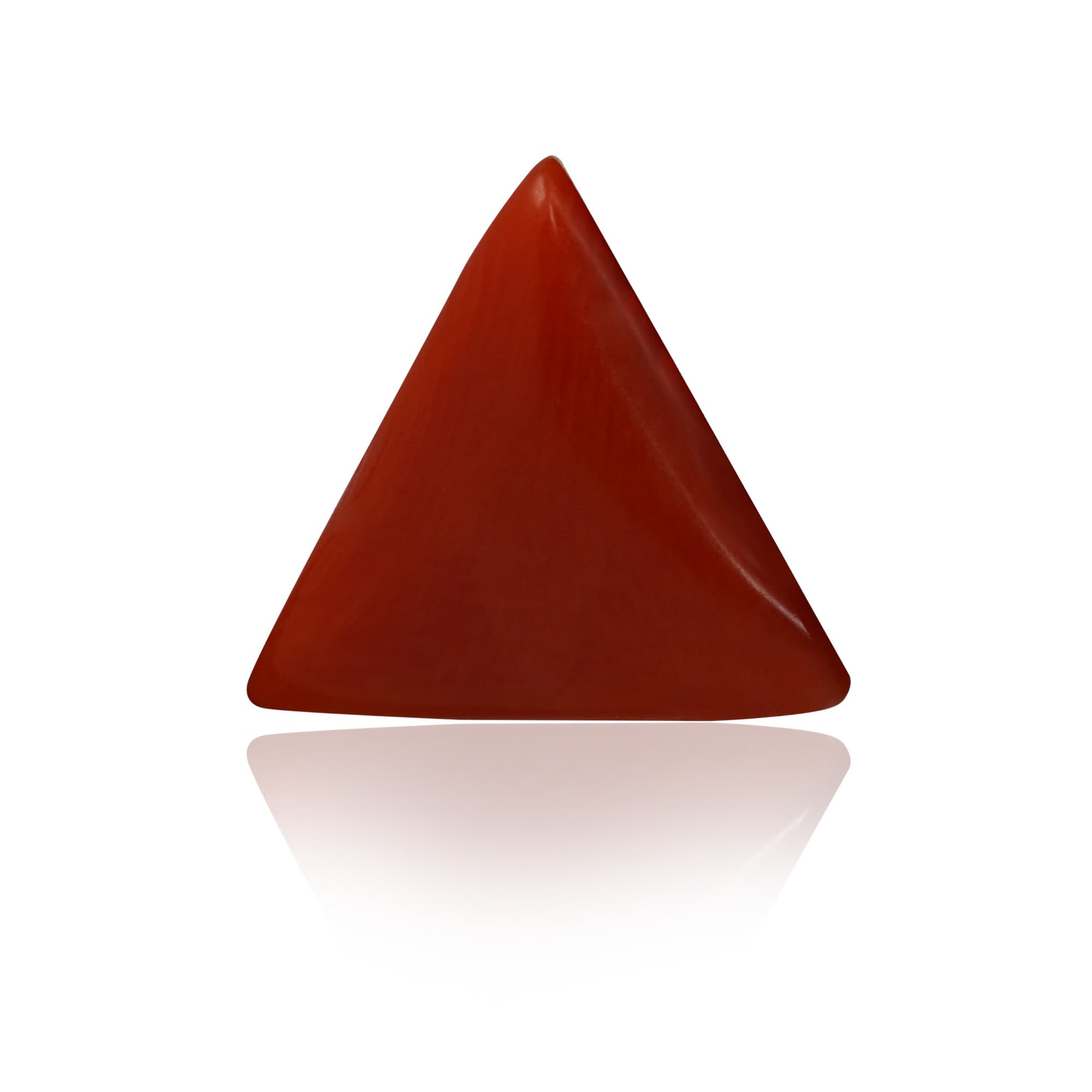 Natural Red Coral (Moonga) 2.53 Ct, Triangle, Italian – IGTL Certified – front view