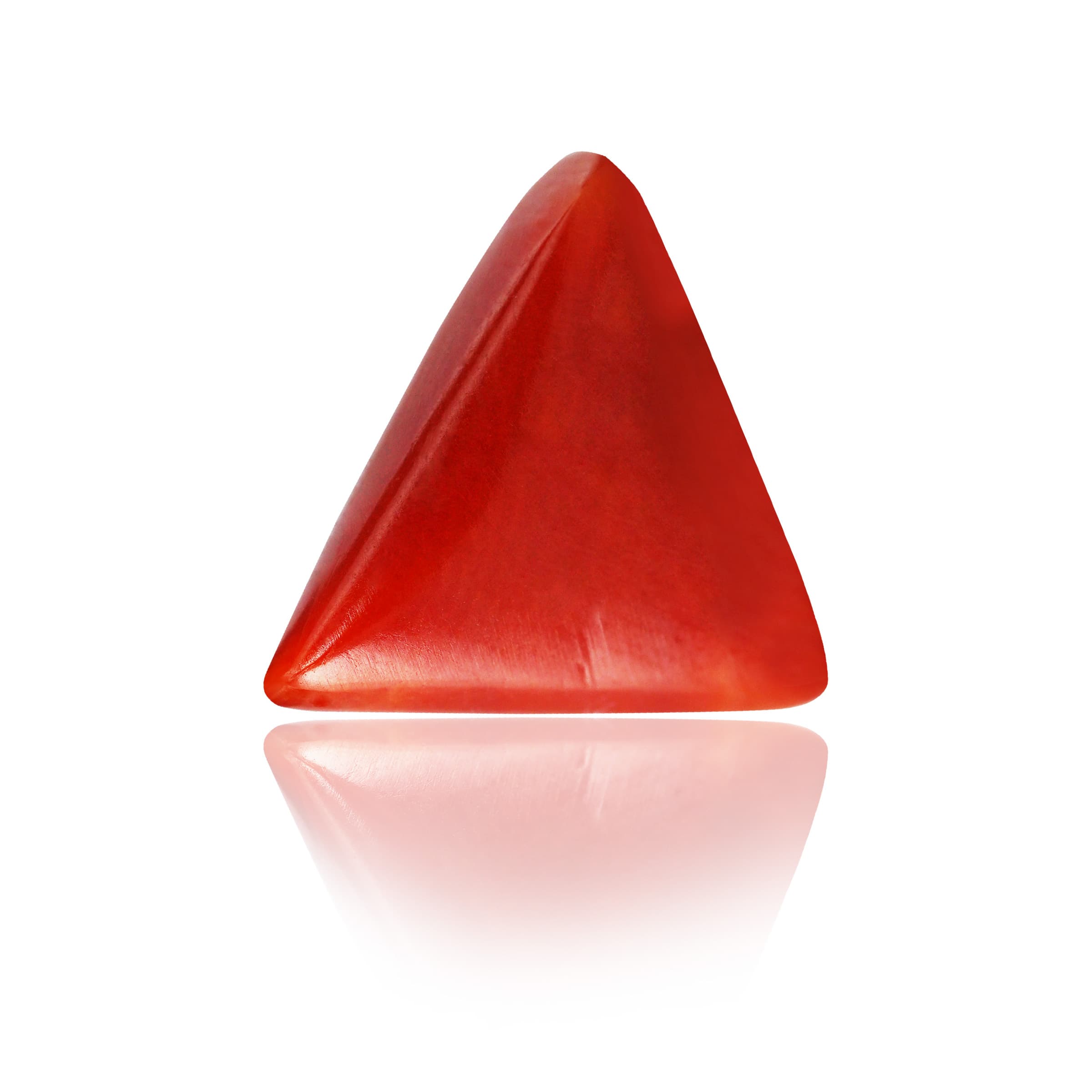 Natural Red Coral (Moonga) 2.43 Ct, Triangle, Italian – IGTL Certified – front view