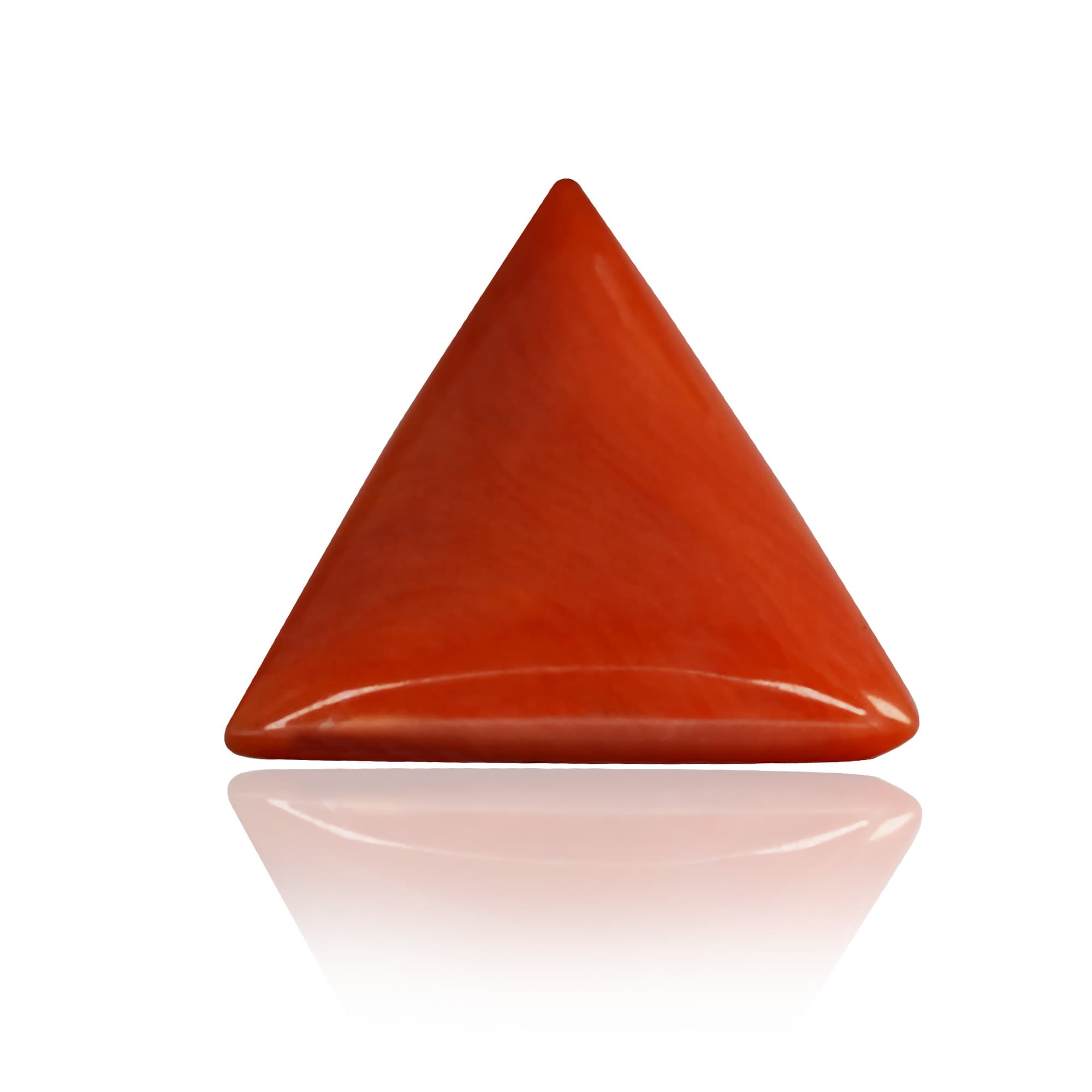 Natural Red Coral (Moonga) 2.67 Ct, Triangle, Italian – IGTL Certified – front view