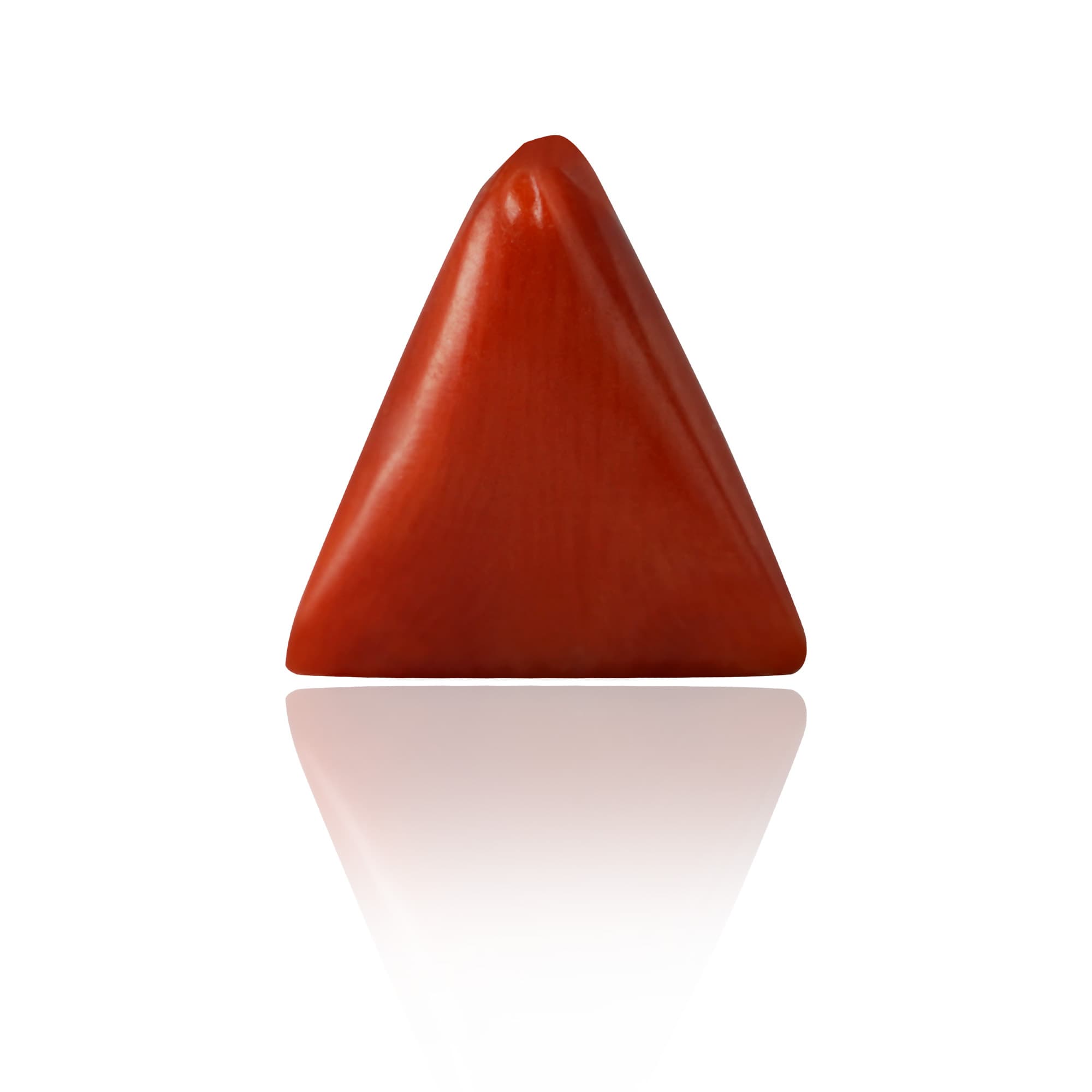 Natural Red Coral (Moonga) 2.8 Ct, Triangle, Italian – IGTL Certified – front view