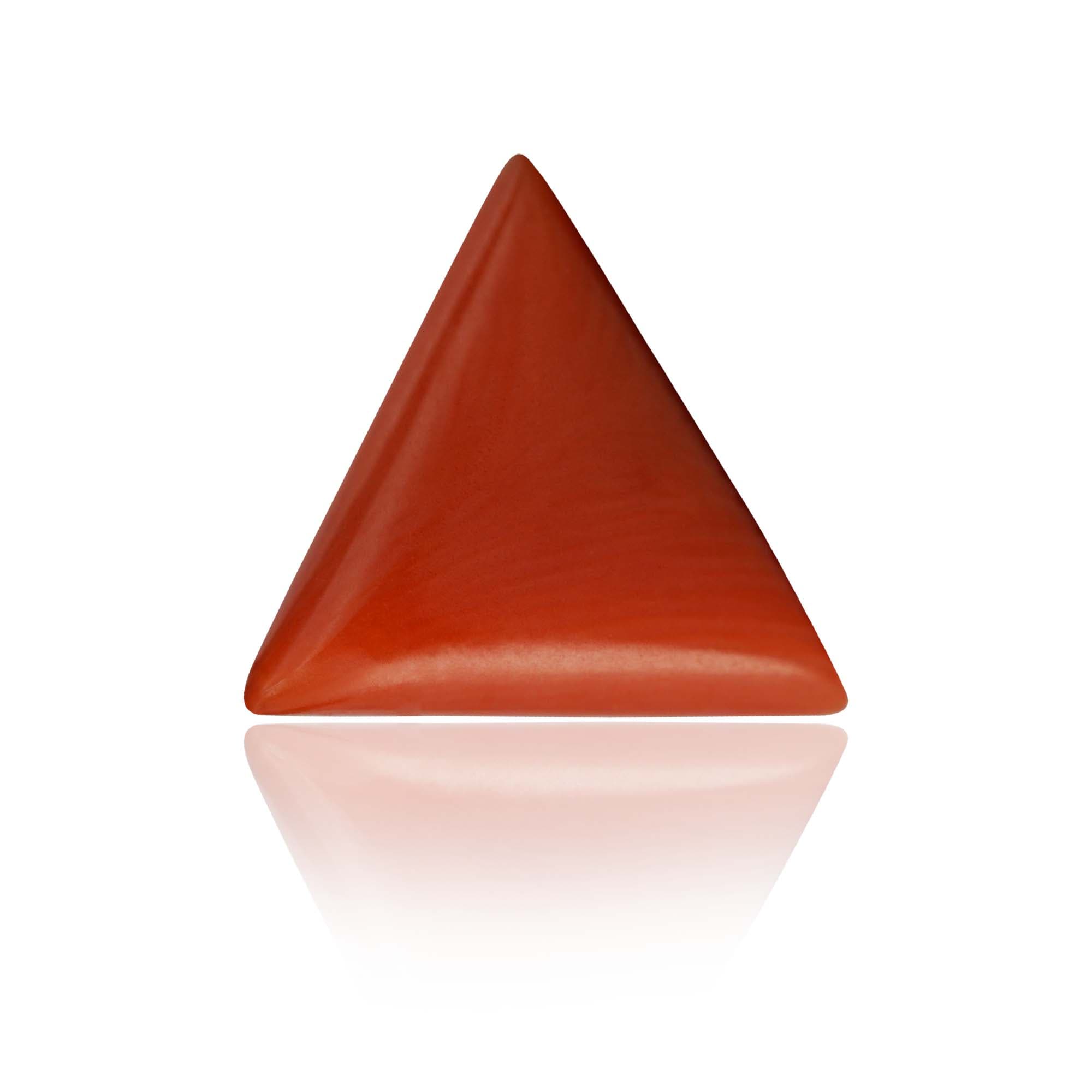 Natural Red Coral (Moonga) 2.54 Ct, Triangle, Italian – IGTL Certified – front view