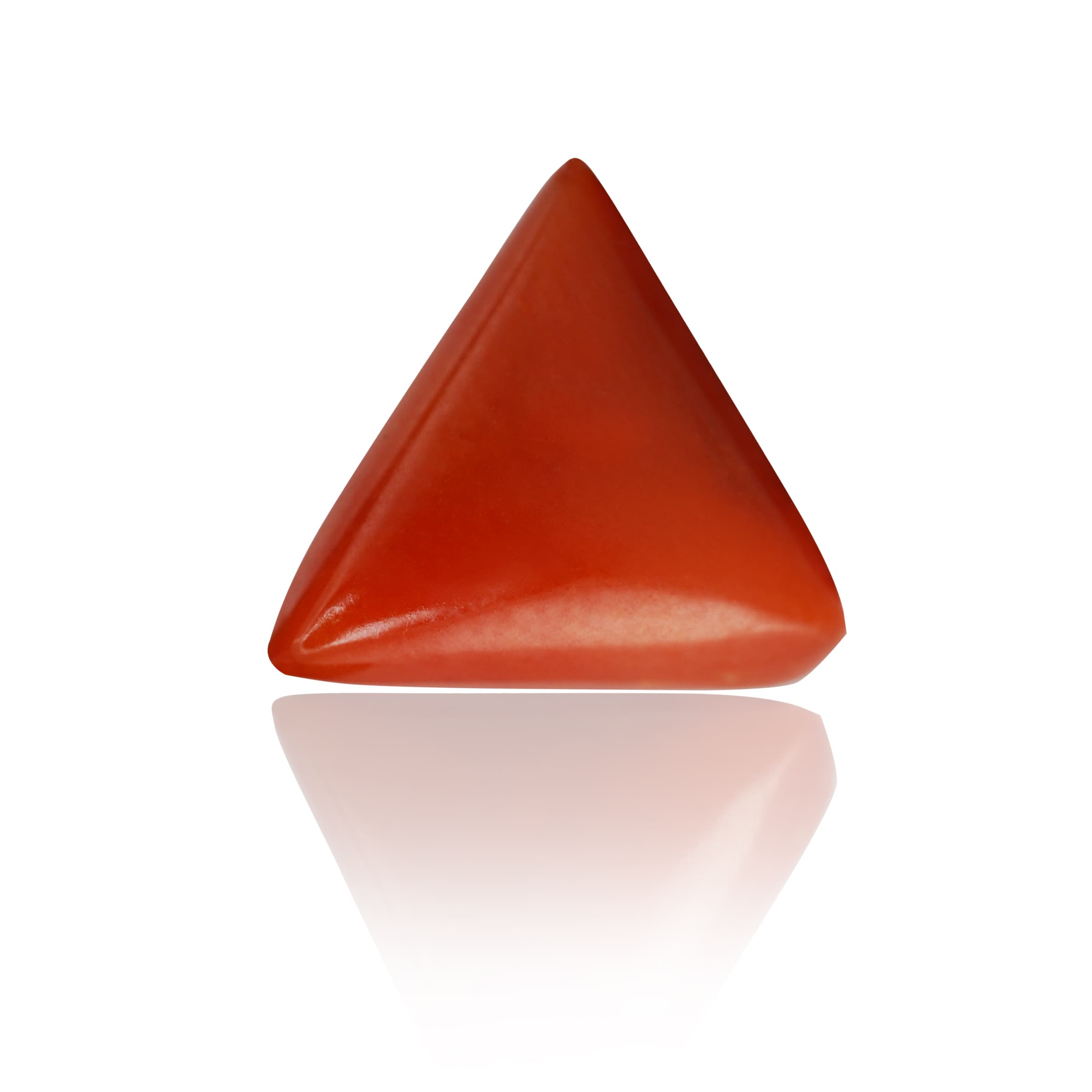 Natural Red Coral (Moonga) 2.74 Ct, Triangle, Italian – IGTL Certified – front view