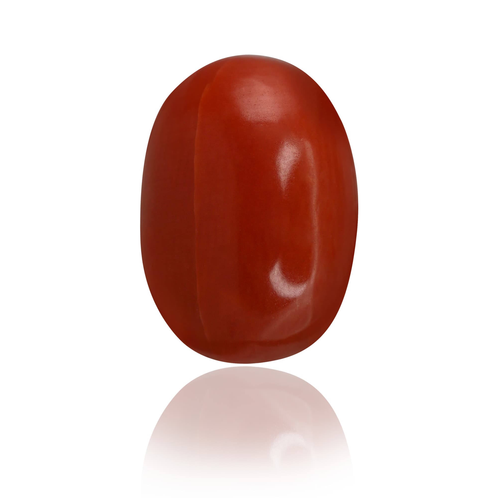 Natural Red Coral (Moonga) 7.32 Ct, Oval, Italian – IGTL Certified – front view