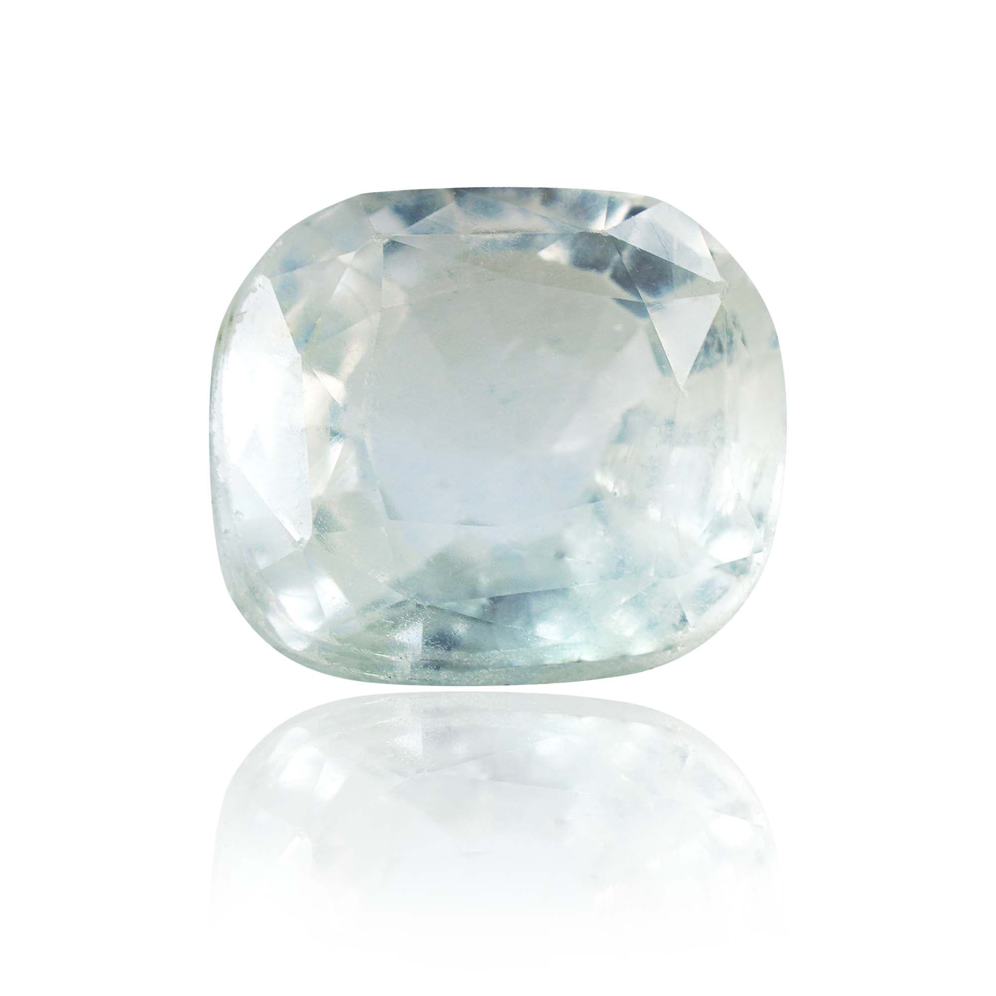 Natural Unheated White Sapphire 2.73 Ct, Cushion, Ceylon – IGTL Certified – front view