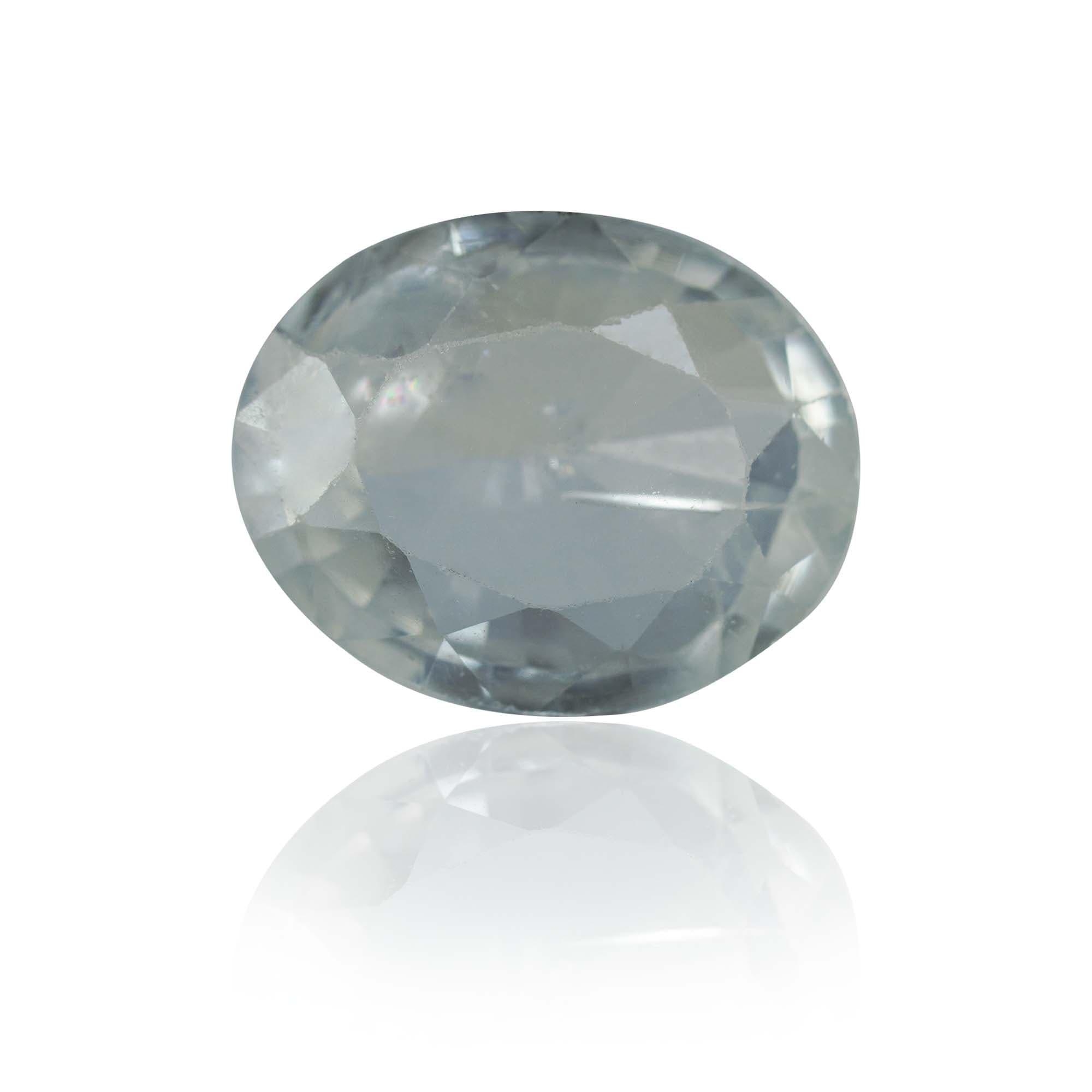 Natural Unheated White Sapphire 2.27 Ct, Oval, Ceylon – IGTL Certified – front view