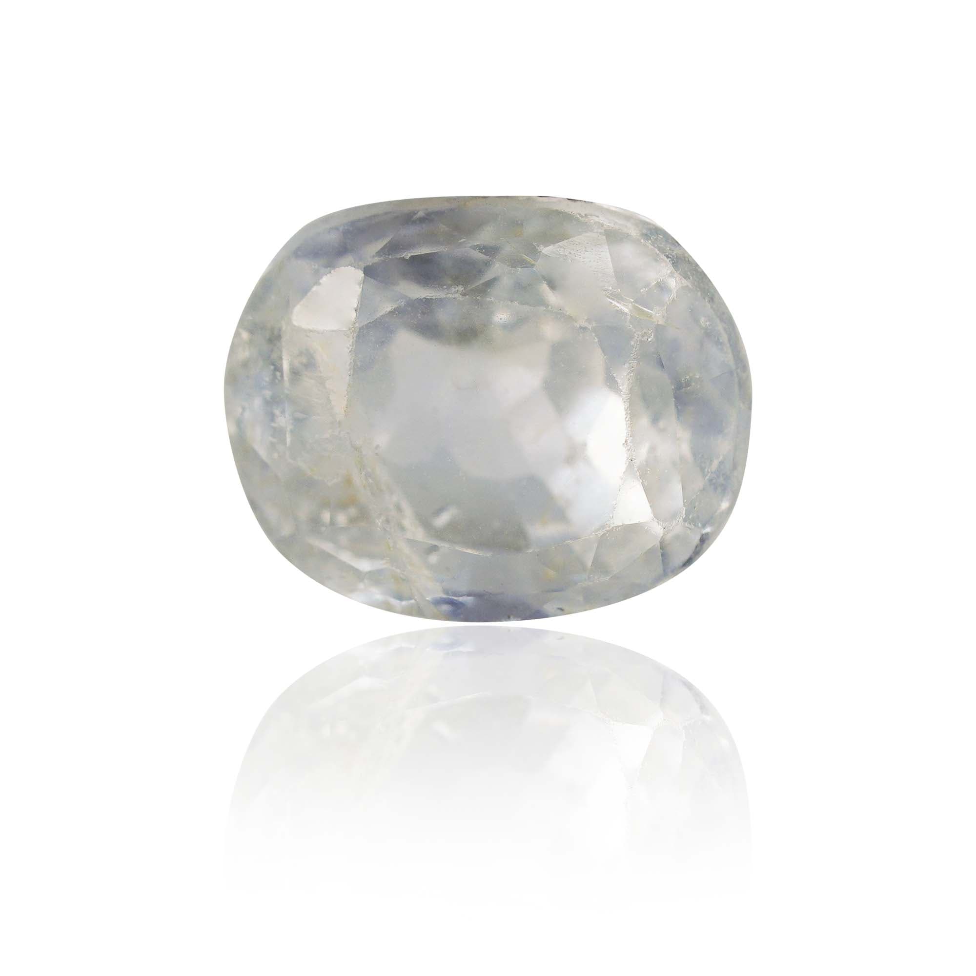 Natural Unheated White Sapphire 2.72 Ct, Cushion, Ceylon – IGTL Certified – front view