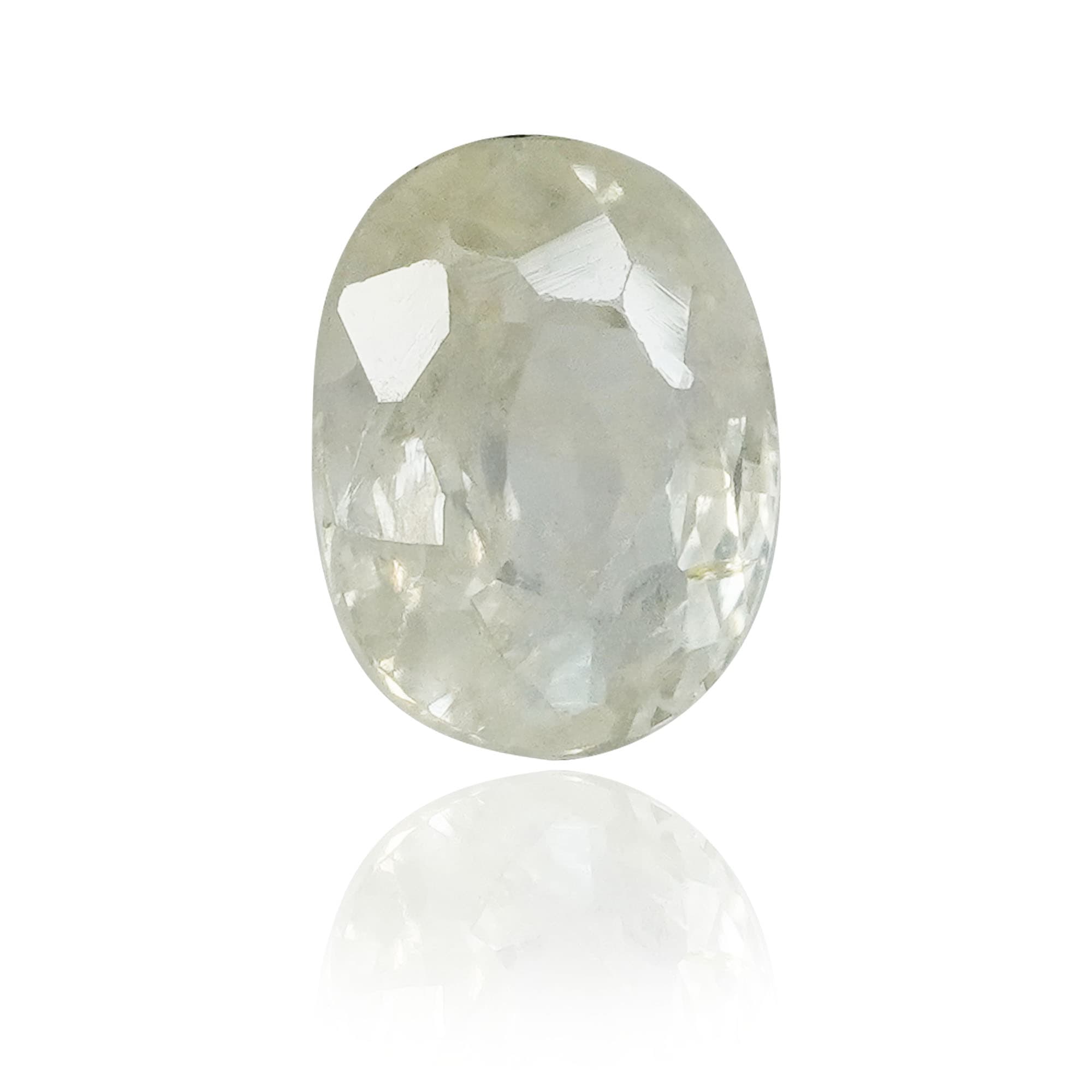 Natural Unheated White Sapphire 1.56 Ct, Oval, Ceylon – IGTL Certified – front view