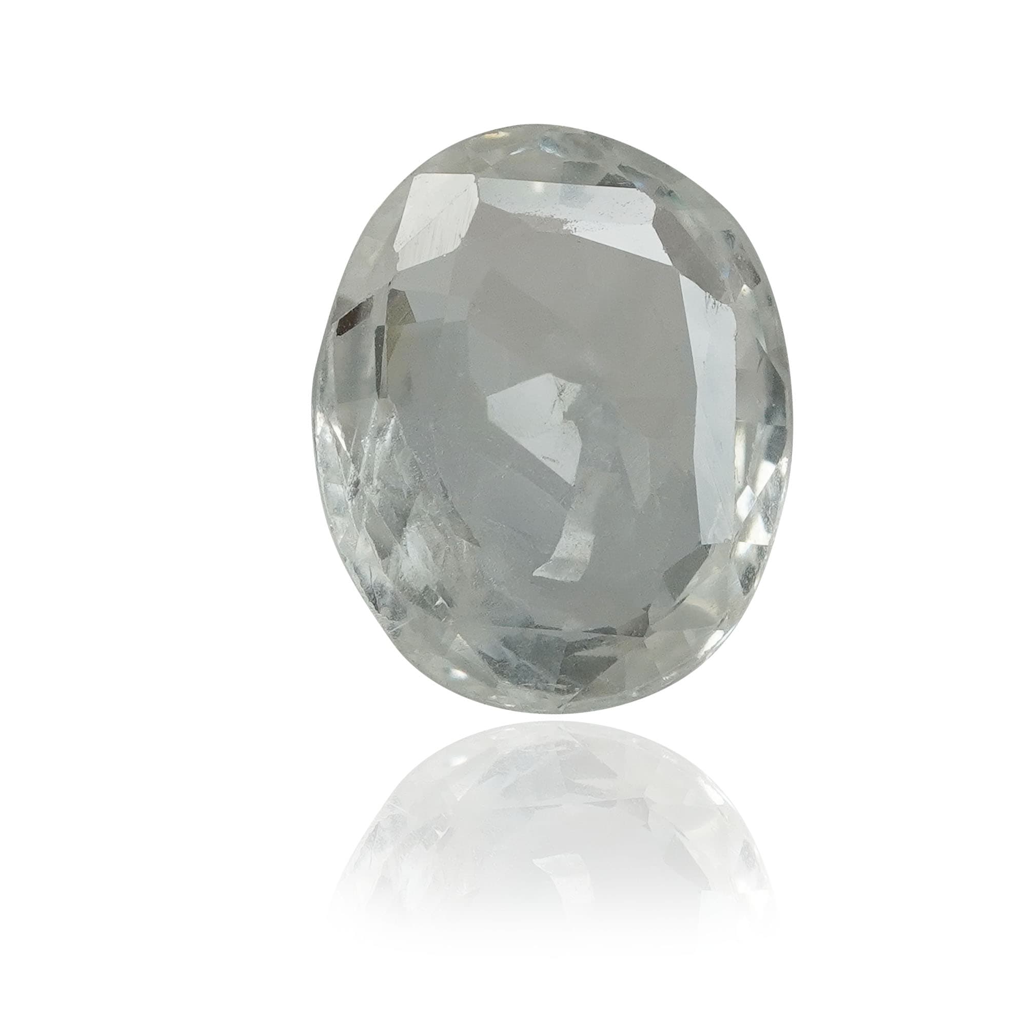 Natural Unheated White Sapphire 1.98 Ct, Oval, Ceylon – IGTL Certified – front view