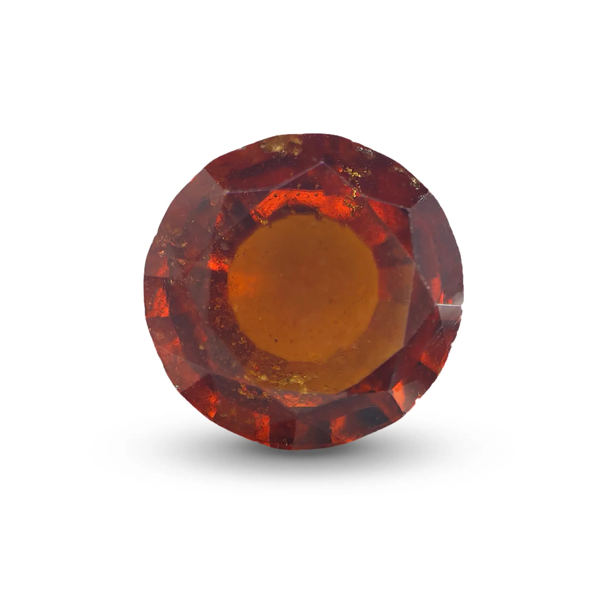 Natural Hessonite (Gomed) 4 Ct, Round, Ceylon – IGTL Certified – front view