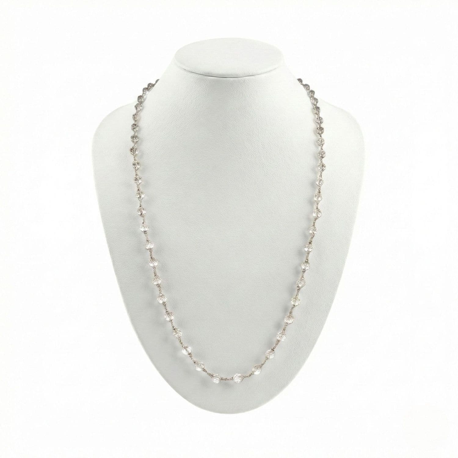 Sphatik Mala with Silver String (Design K4-284)