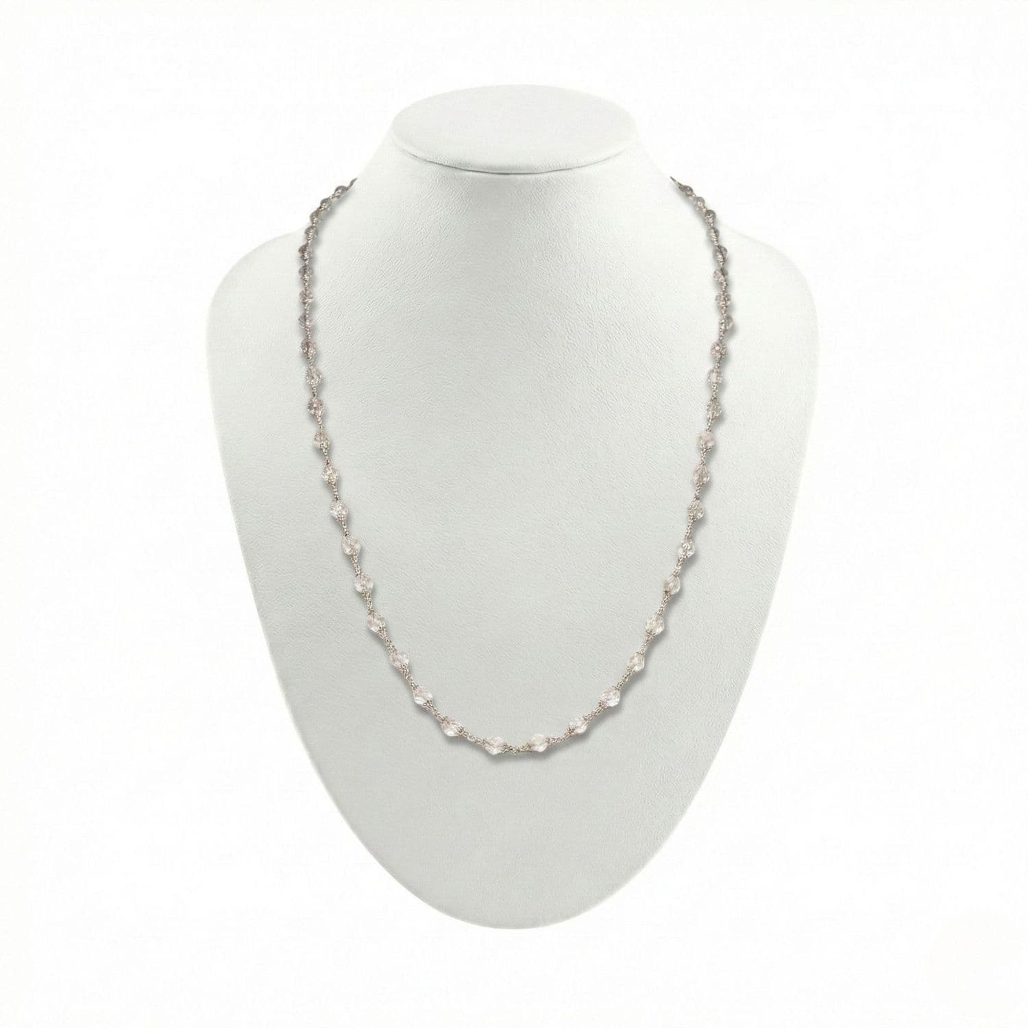 Sphatik Mala with Silver String (Design K4-286)