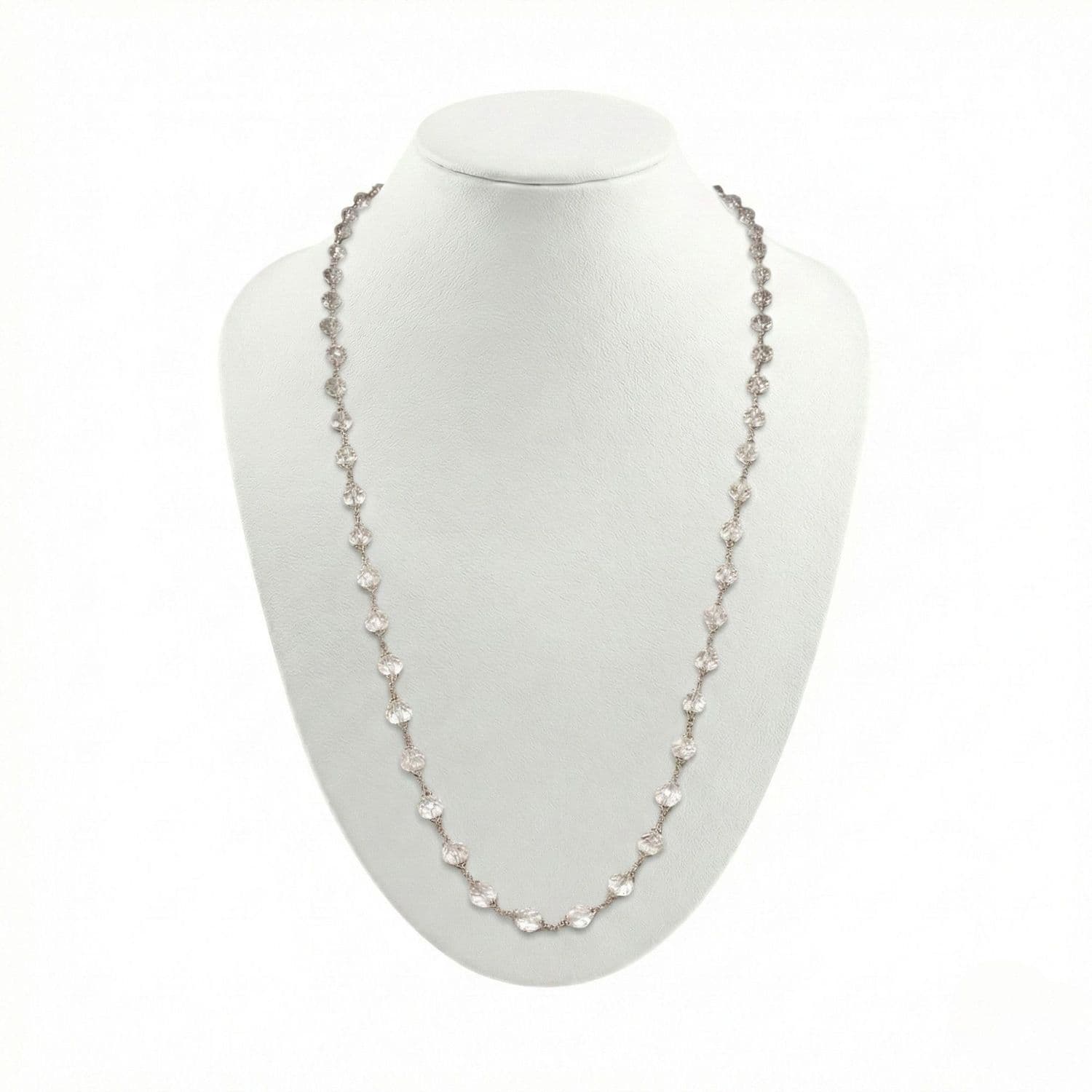 Sphatik Mala with Silver String (Design K4-287)