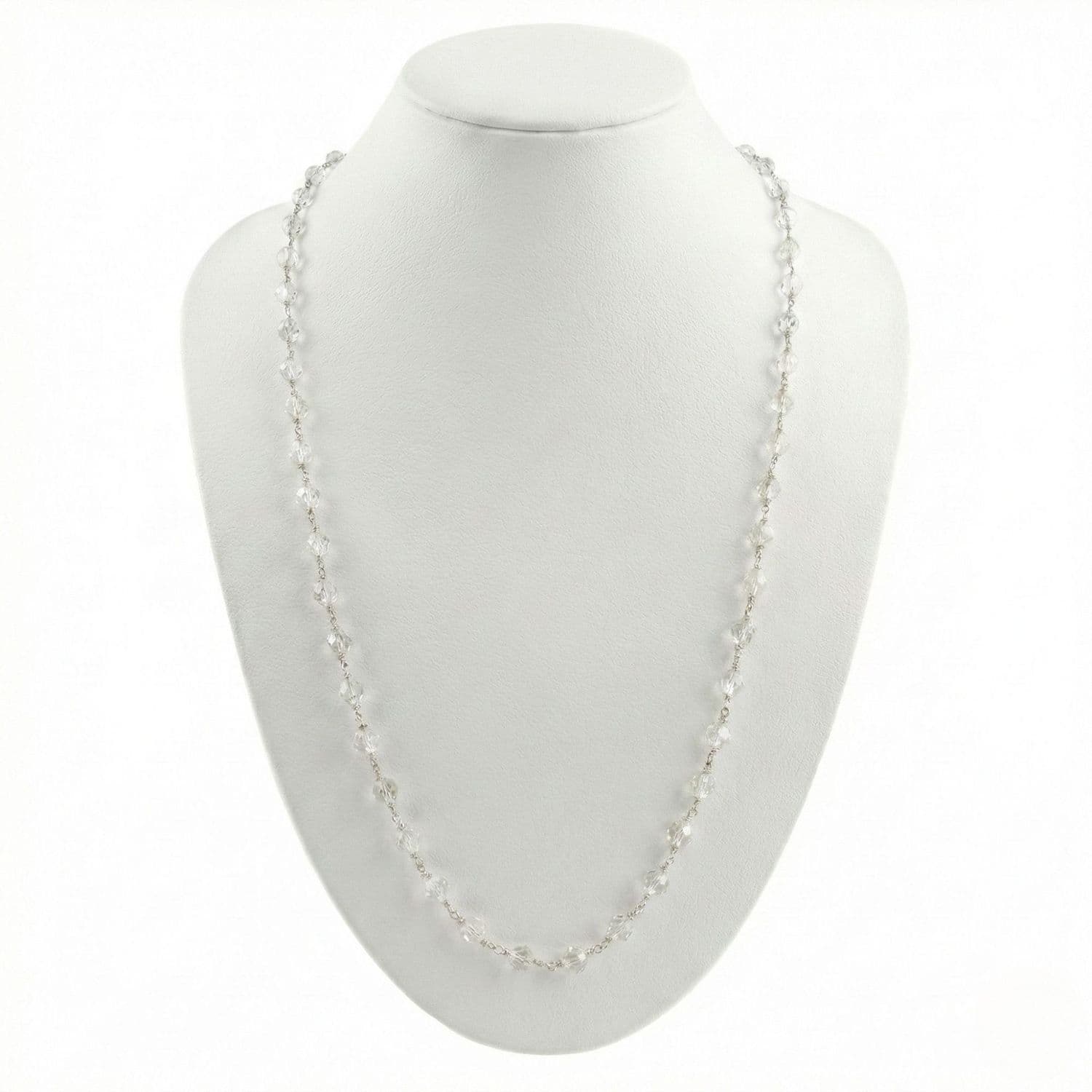 Sphatik Mala with Silver String (Design K4-288)