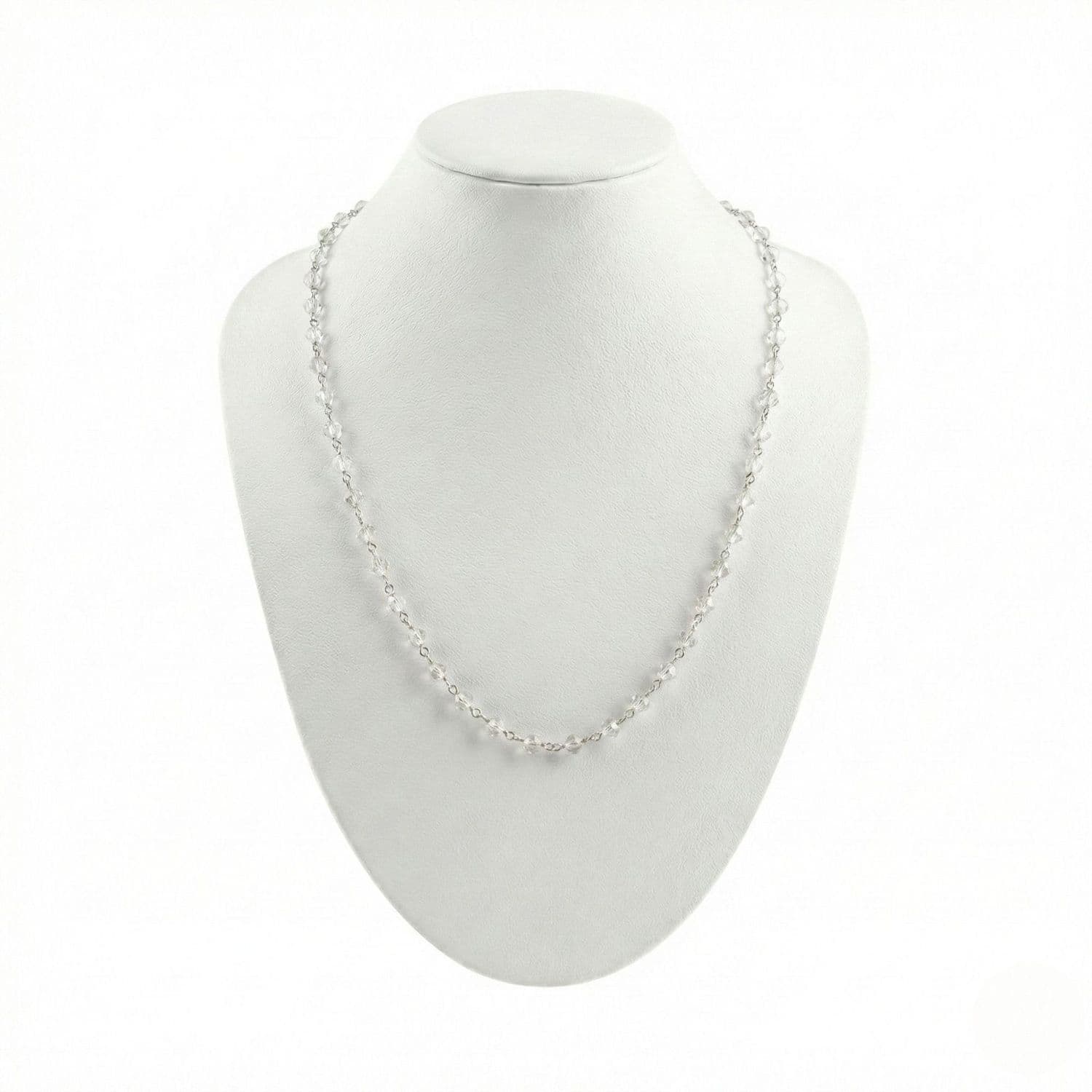 Sphatik Mala with Silver String (Design K4-289)