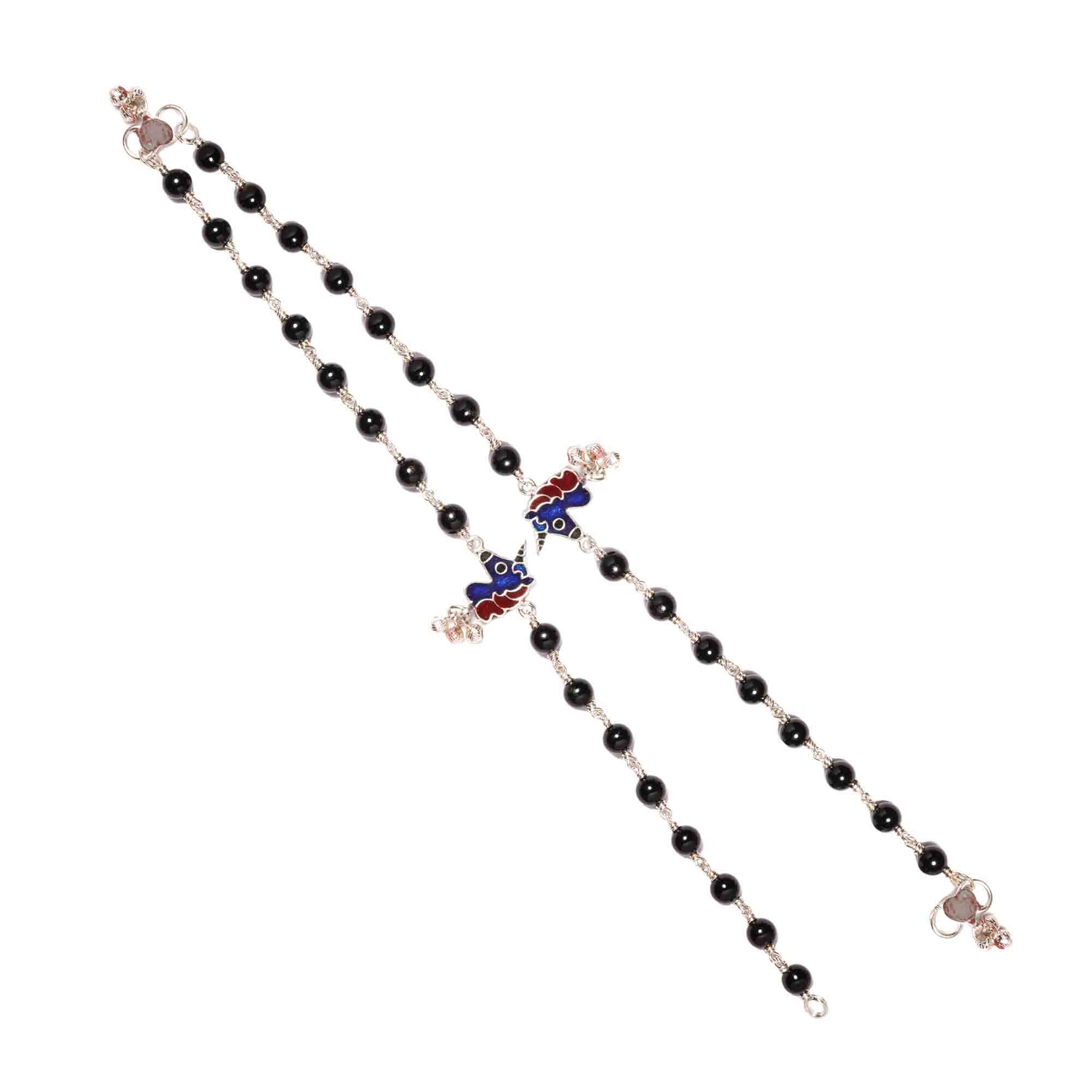 Silver Fancy Anklet with Natural Stones (Design K5-137)