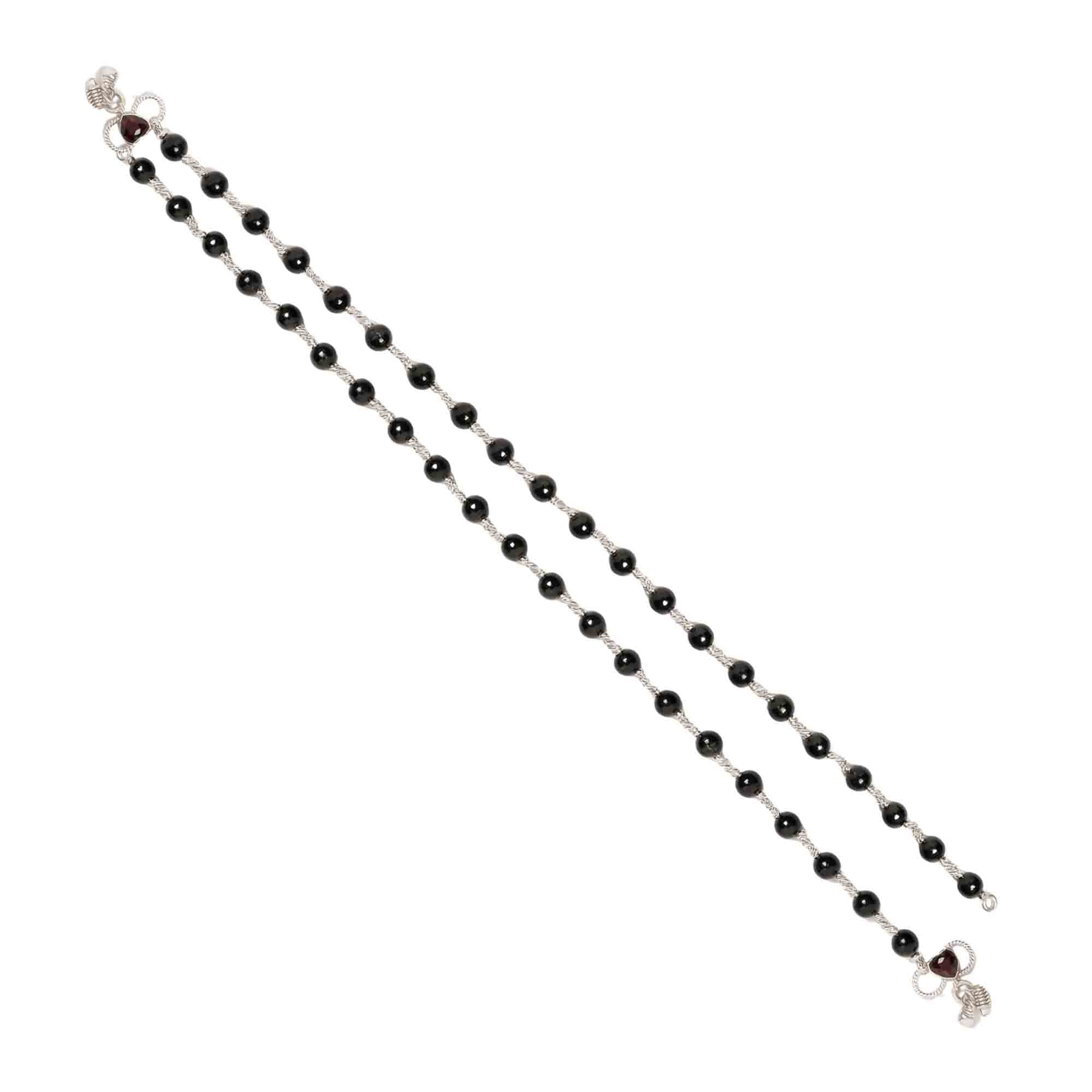 Silver Fancy Anklet with Natural Stones (Design K5-138)