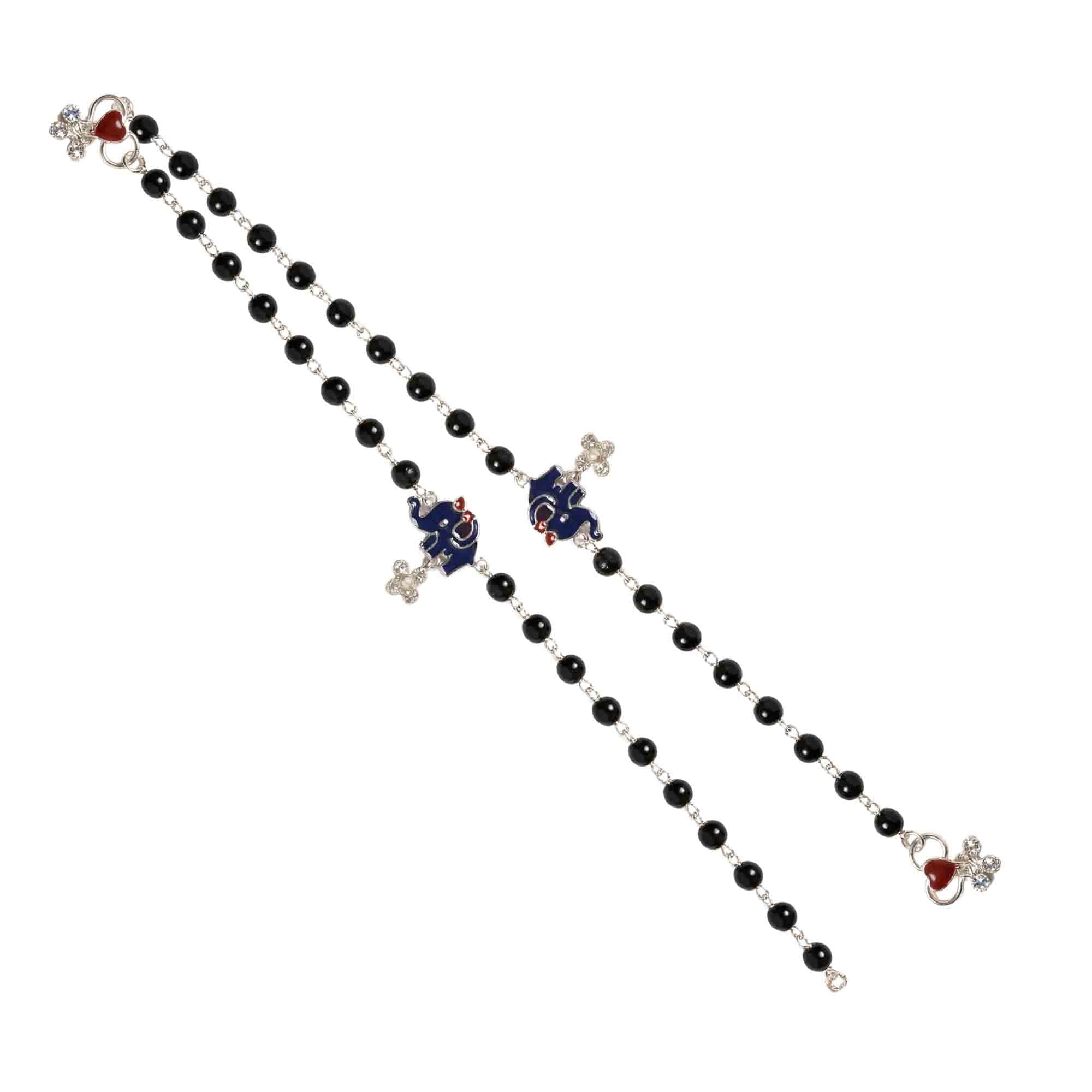 Silver Fancy Anklet with Natural Stones (Design K5-139)