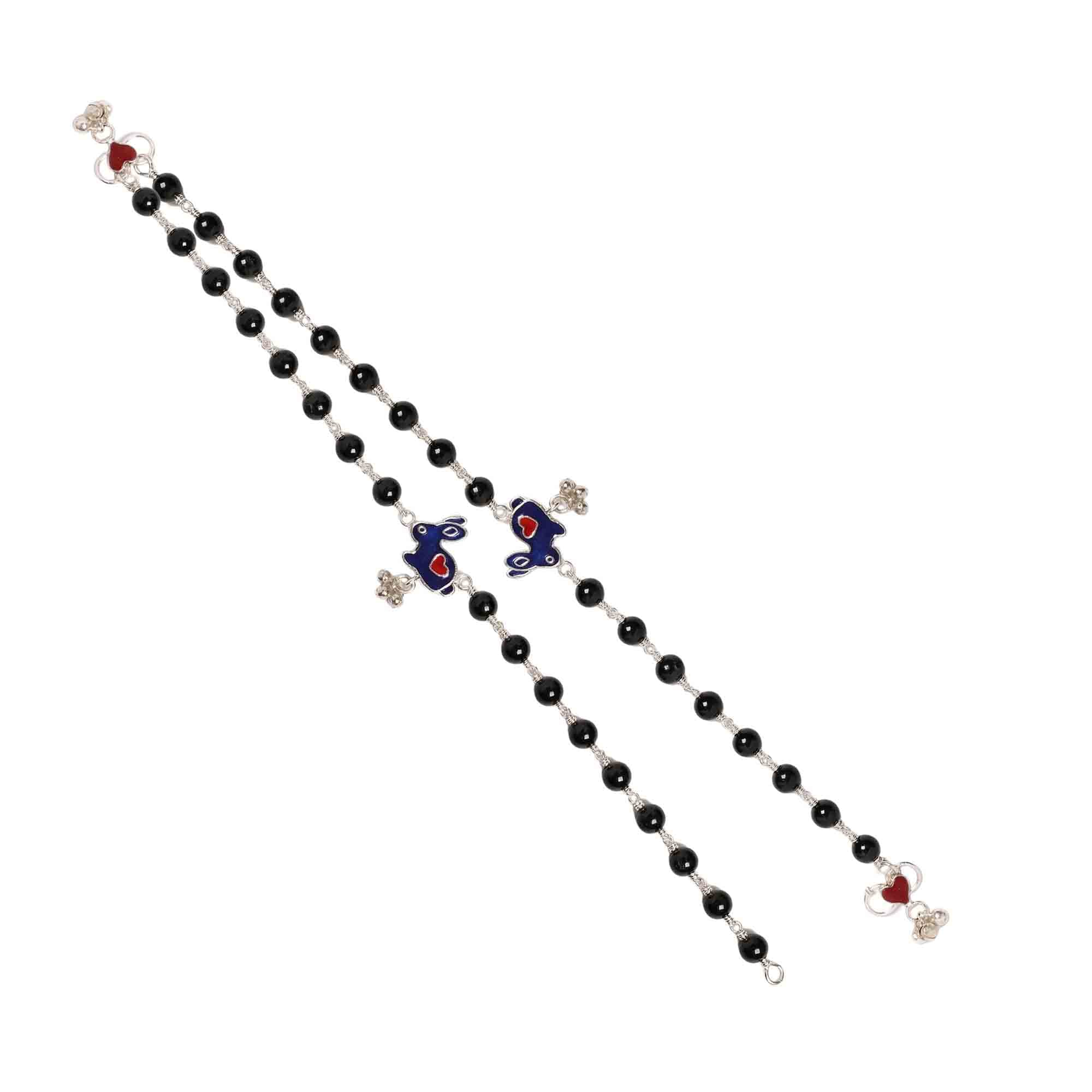 Silver Fancy Anklet with Natural Stones (Design K5-141)