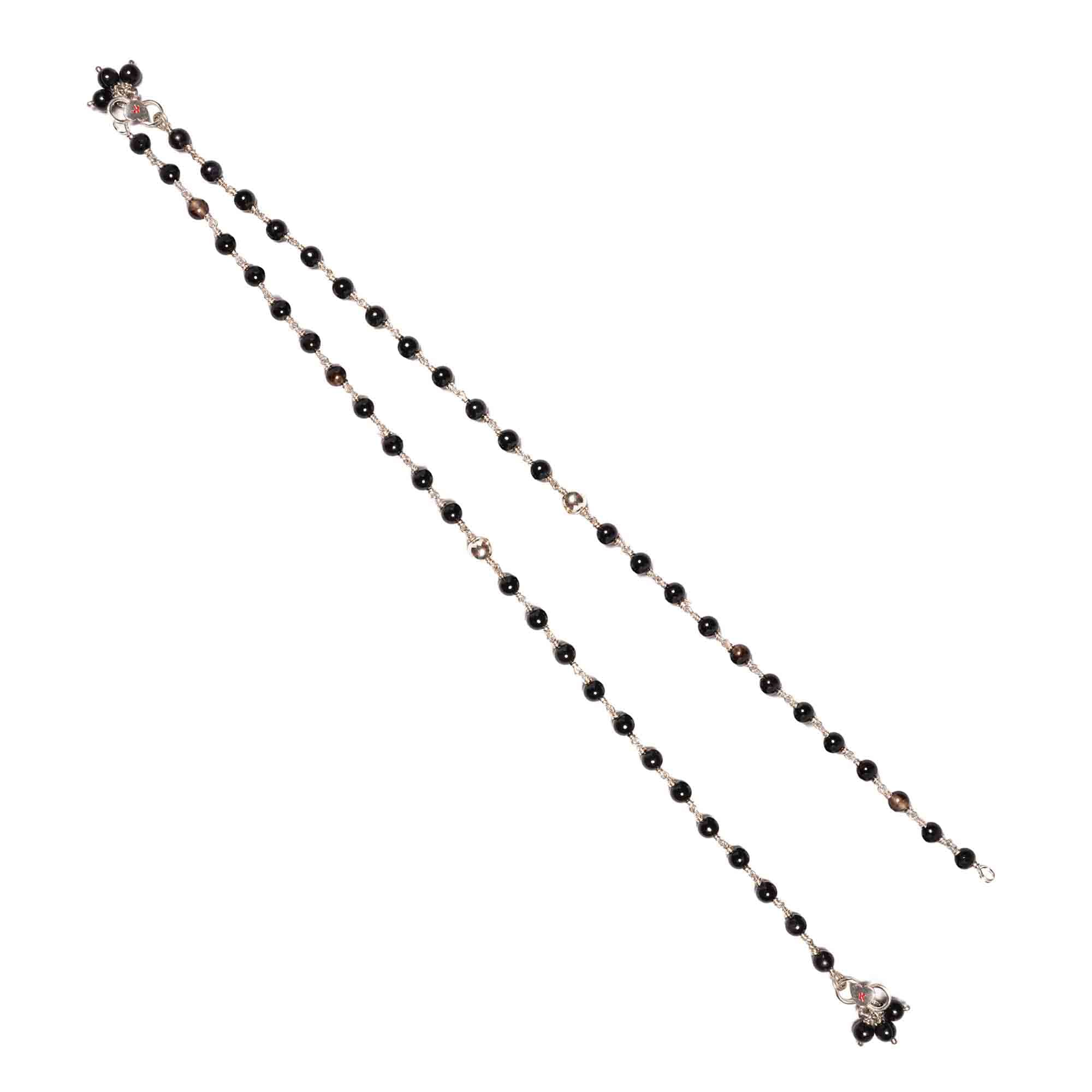 Silver Fancy Anklet with Natural Stones (Design K5-142)