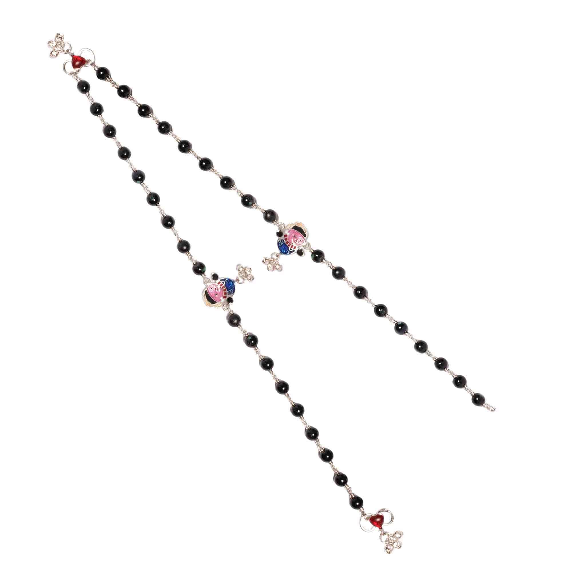 Silver Fancy Anklet with Natural Stones (Design K5-143)