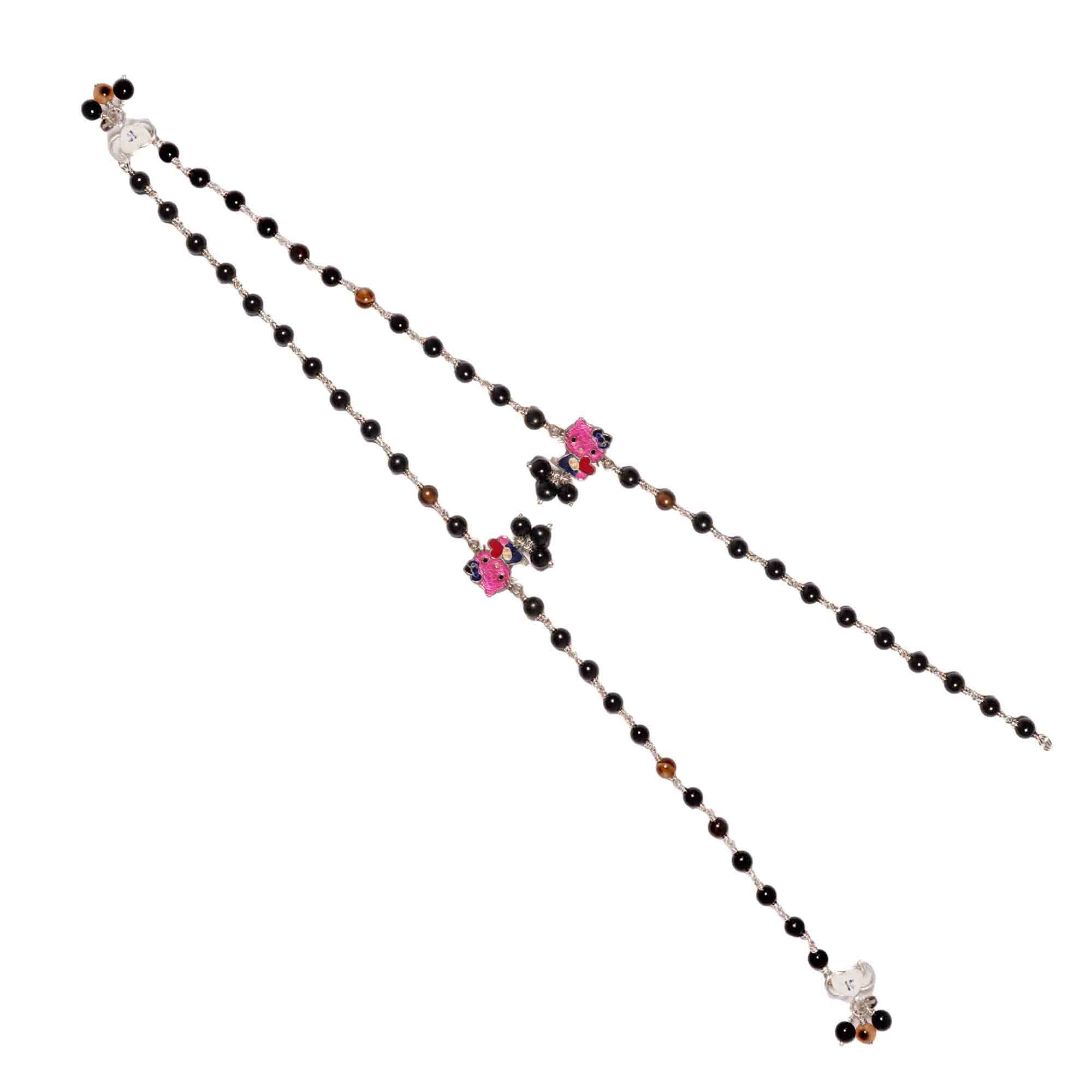 Silver Fancy Anklet with Natural Stones (Design K5-144)