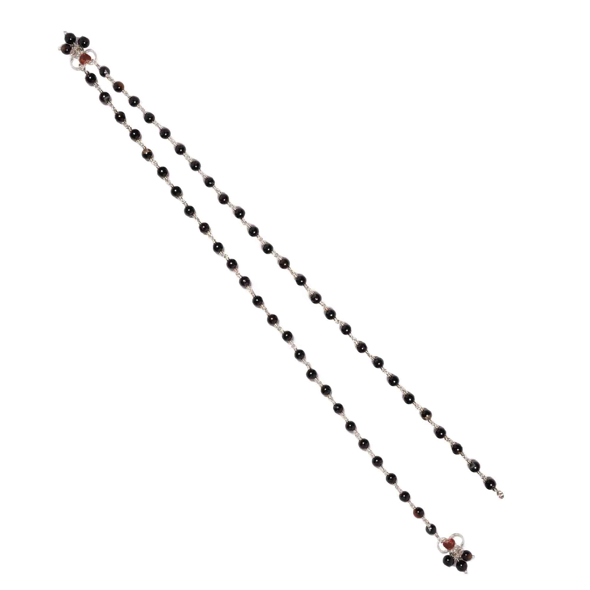 Silver Fancy Anklet with Natural Stones (Design K5-145)