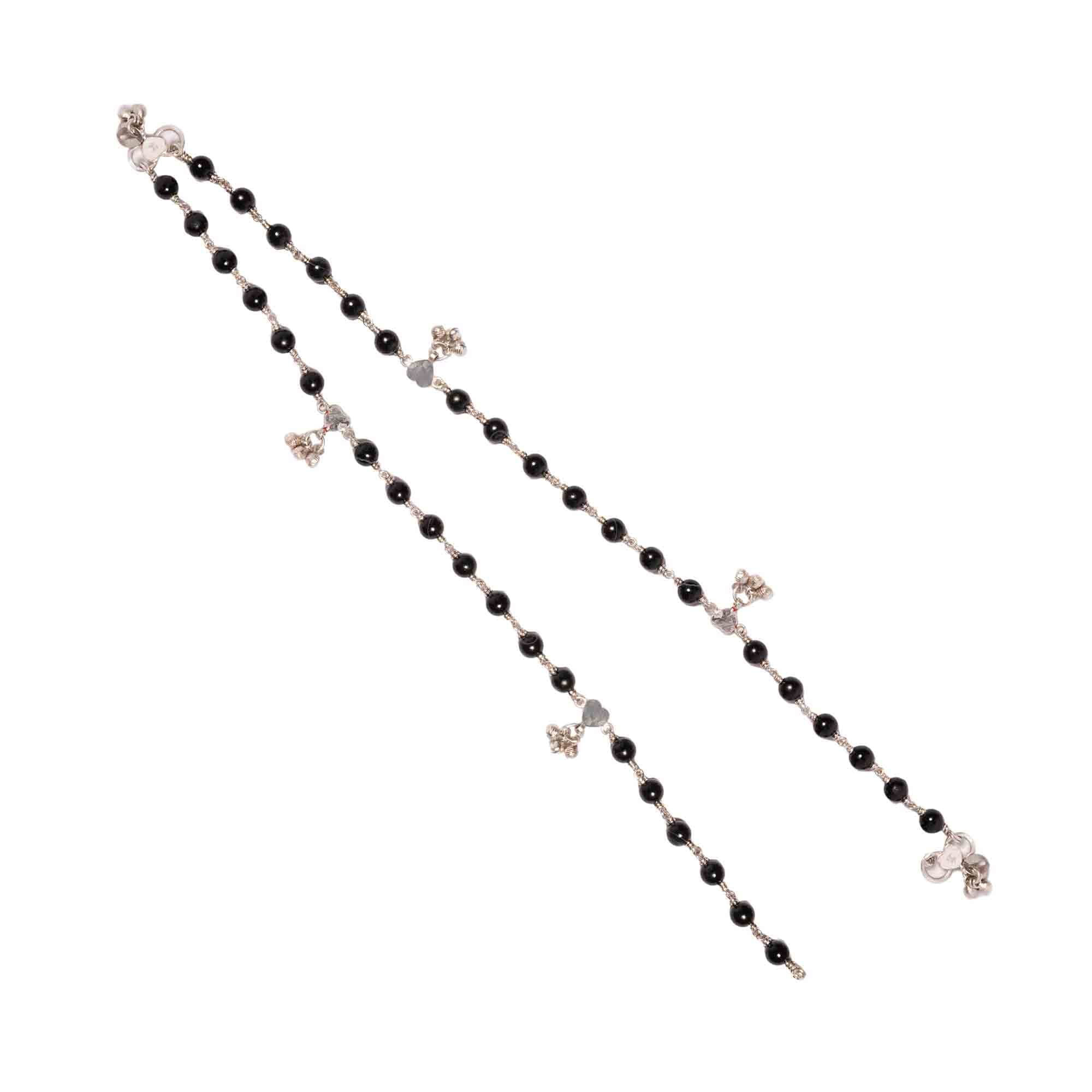 Silver Fancy Anklet with Natural Stones (Design K5-146)