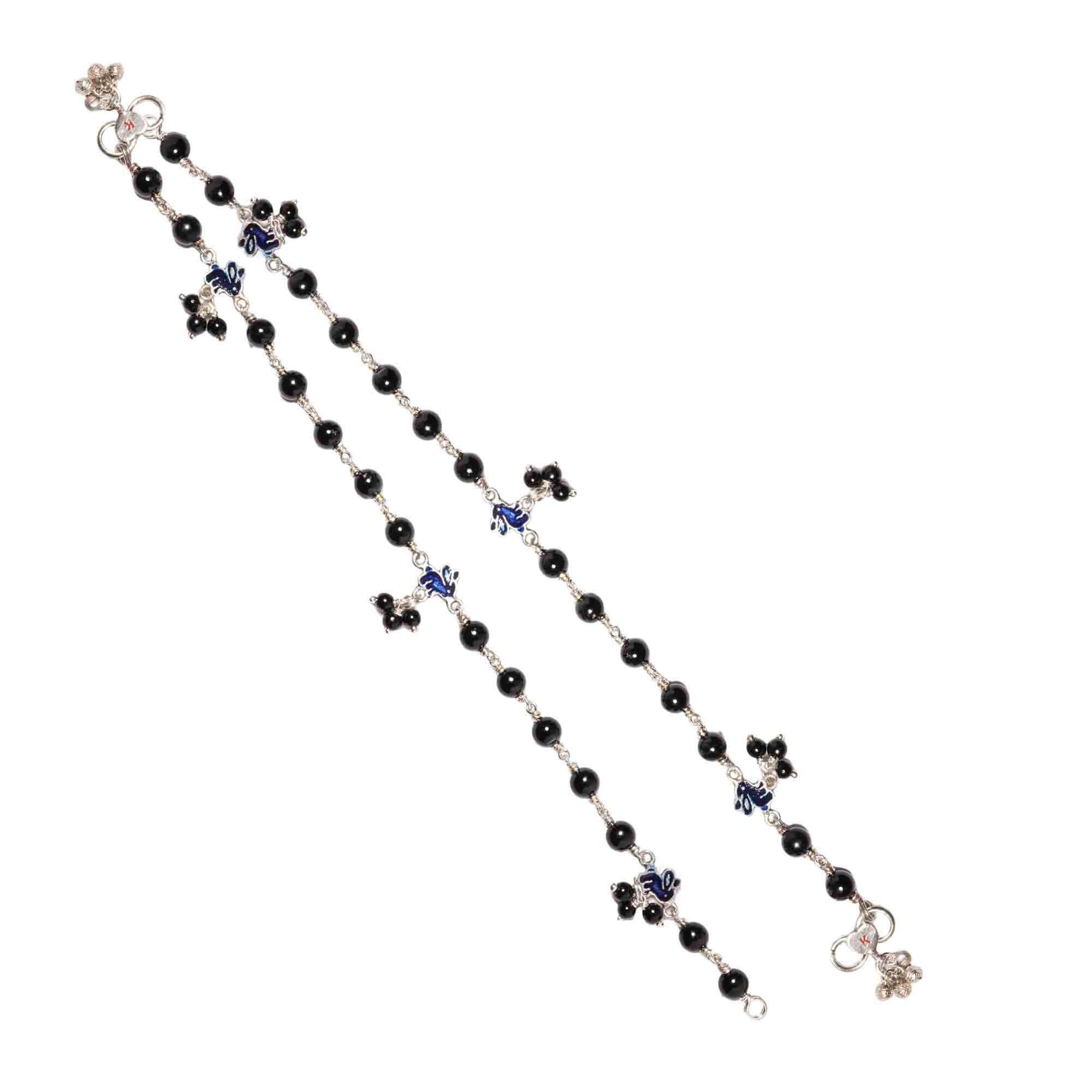 Silver Fancy Anklet with Natural Stones (Design K5-147)