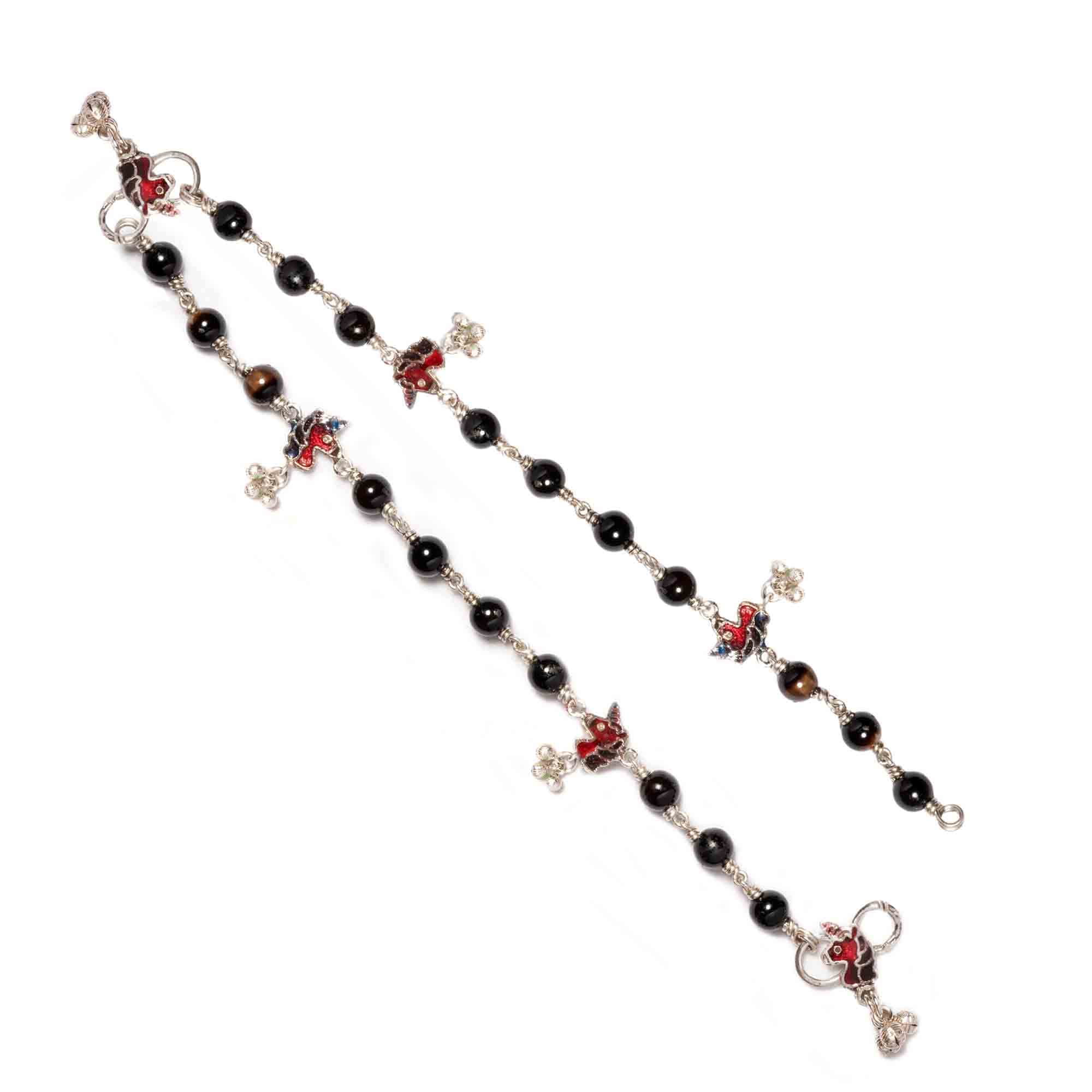 Silver Fancy Anklet with Natural Stones (Design K5-148)