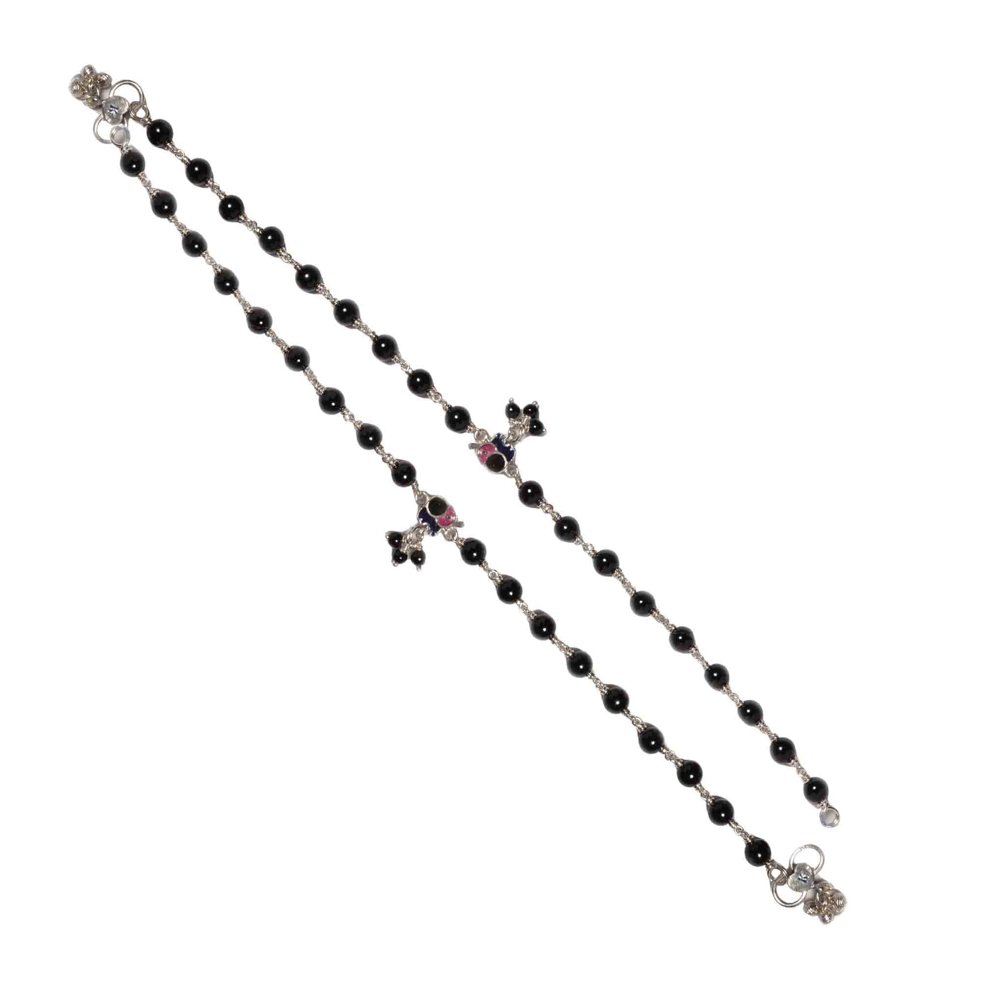 Silver Fancy Anklet with Natural Stones (Design K5-149)