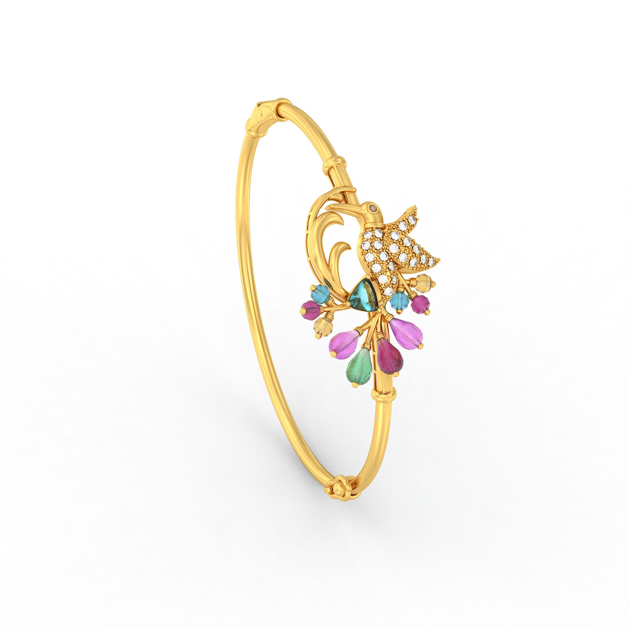 Lab-Grown Diamond Bangle in 22K Yellow Gold – 0.33 Ct, 22 Diamonds