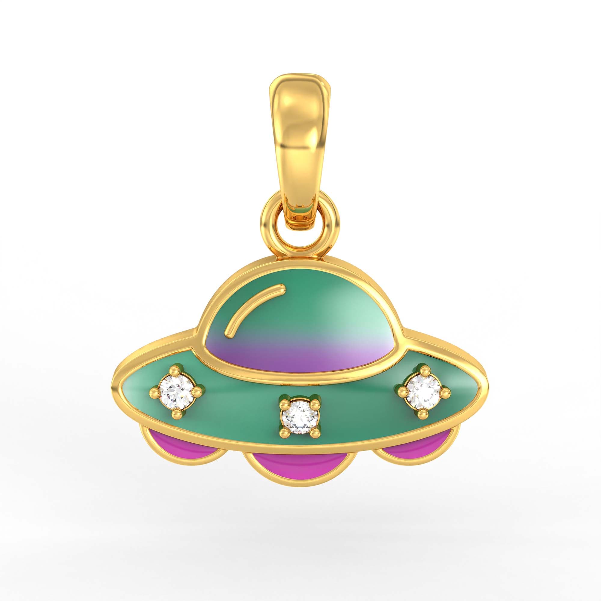 Kids Pendant in 22K Yellow Gold with Lab grown diamond