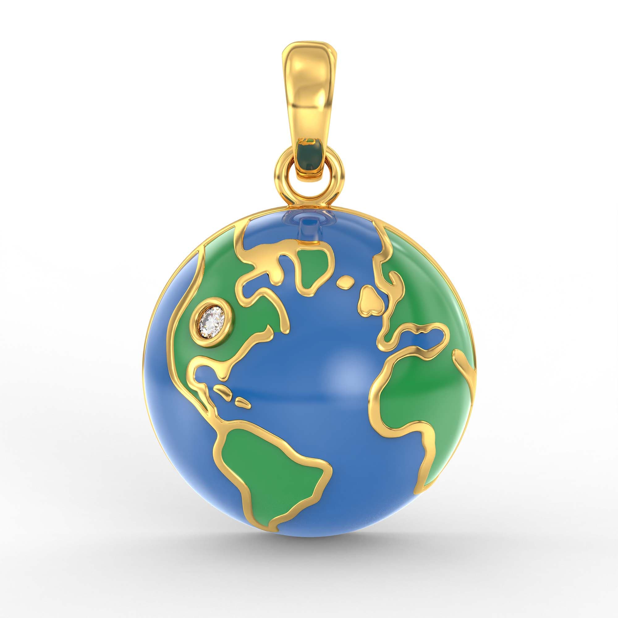 Kids Pendant in 22K Yellow Gold with Lab grown diamond